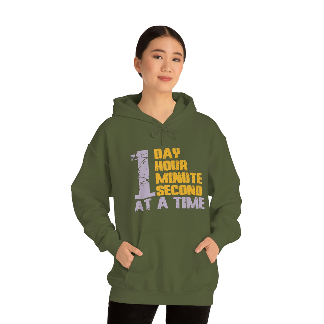 1 Day Hour Minute Second At A Time - Unisex Heavy Blend™ Hooded Sweatshirt