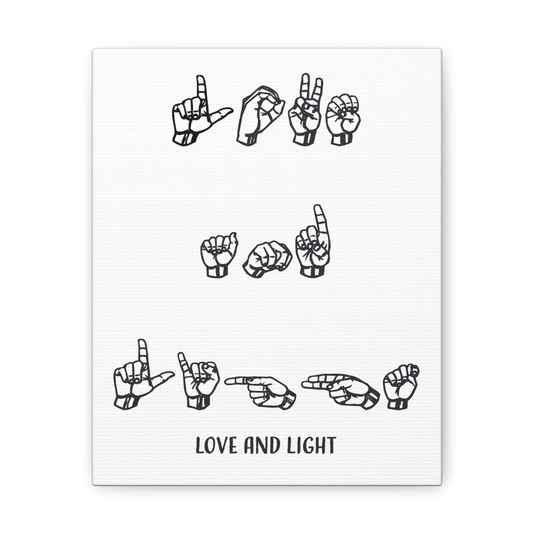 ASL - Love &amp; Light - Canvass Print