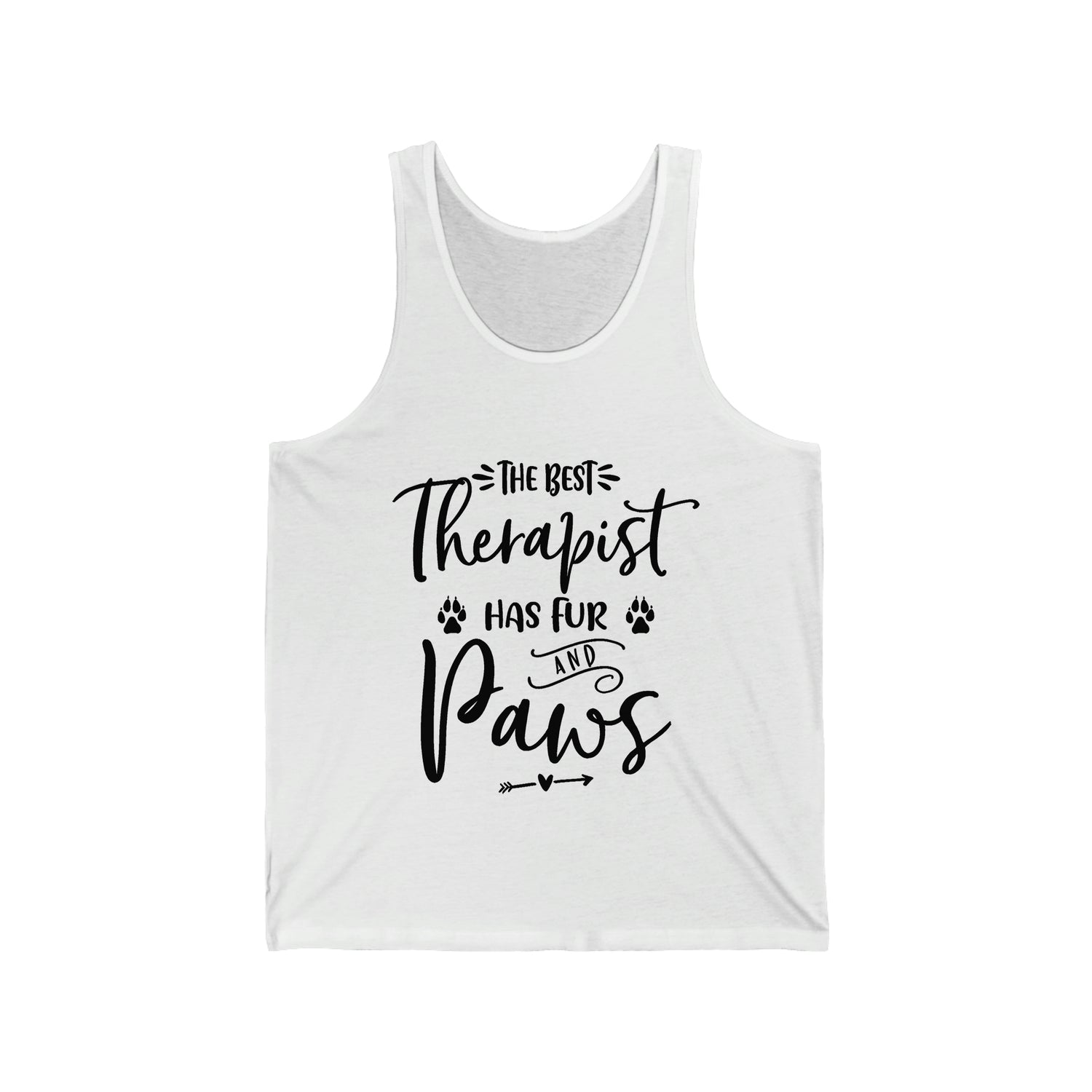 The Best Therapist Has Fur & Paws - Unisex Jersey Tank Top