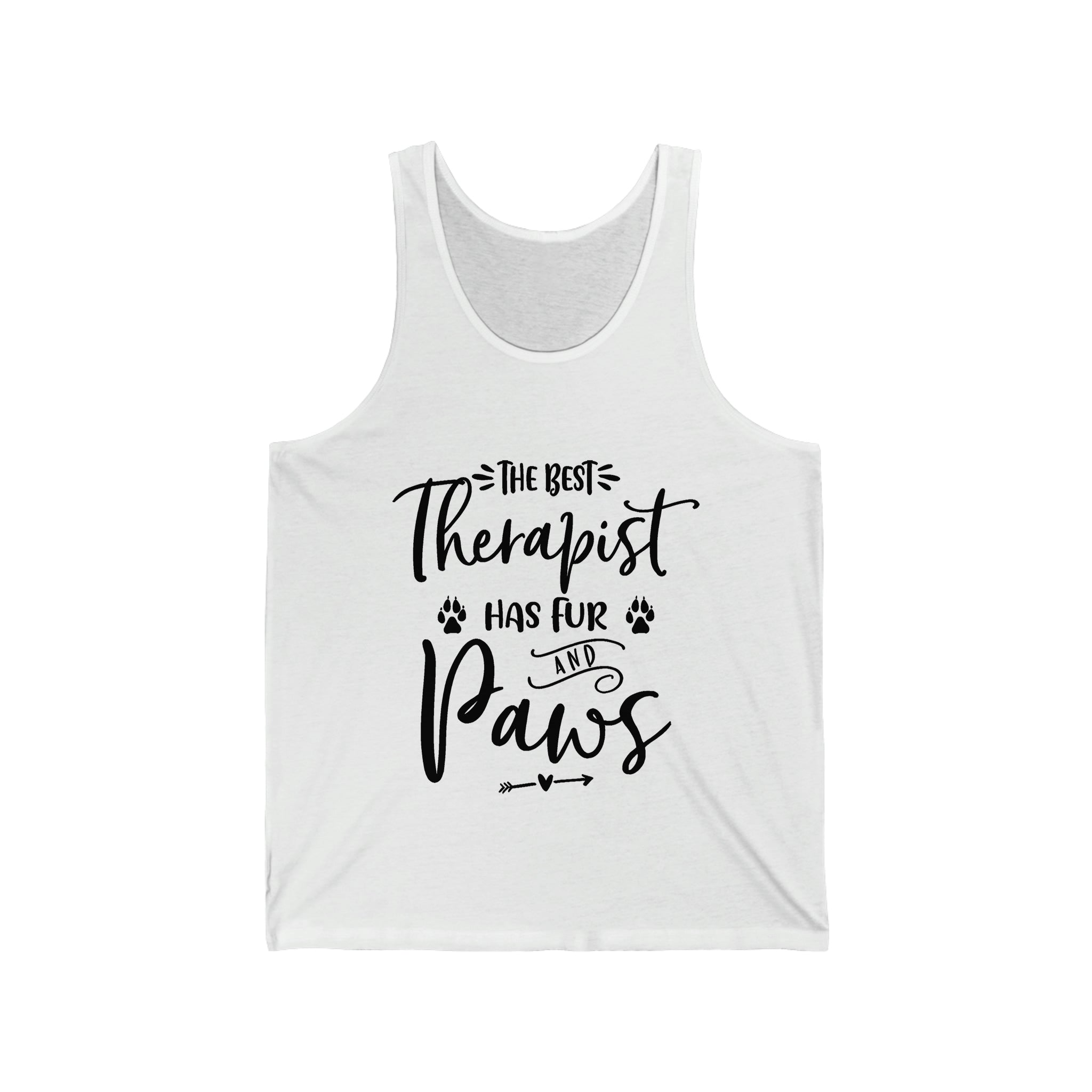 The Best Therapist Has Fur & Paws - Unisex Jersey Tank Top