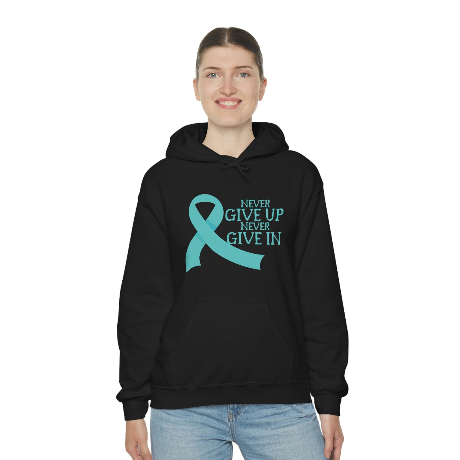 Never Give Up Never Give In - Unisex Heavy Blend™ Hooded Sweatshirt