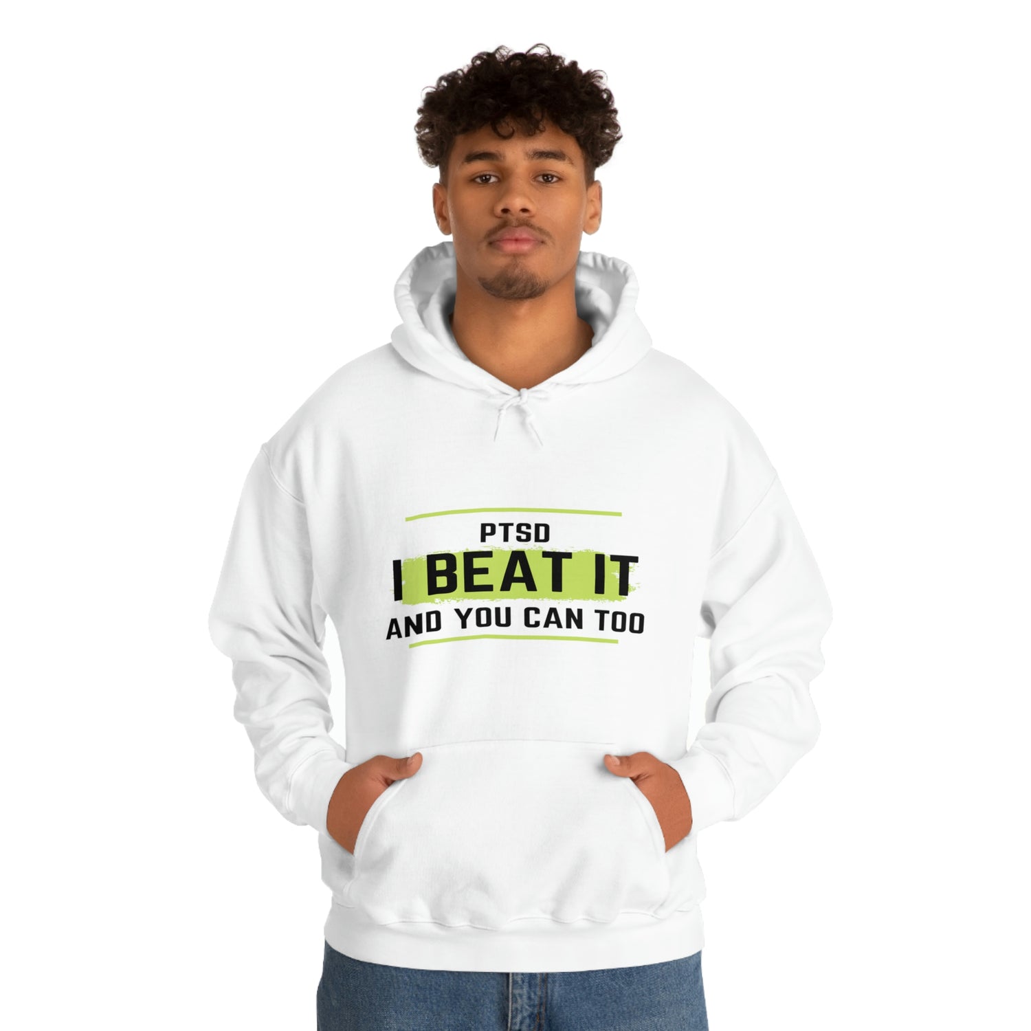 PTSD I Beat It You Can Too - Unisex Heavy Blend™ Hooded Sweatshirt