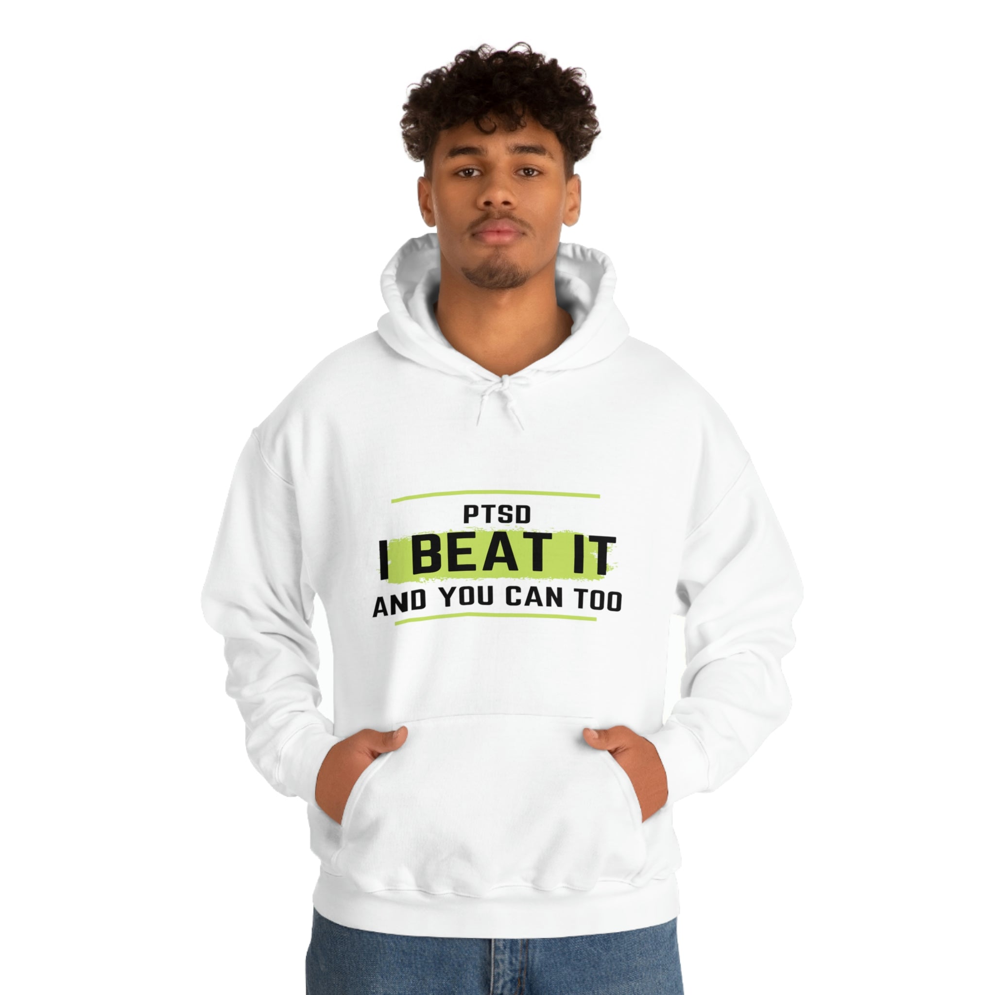 PTSD I Beat It You Can Too - Unisex Heavy Blend™ Hooded Sweatshirt