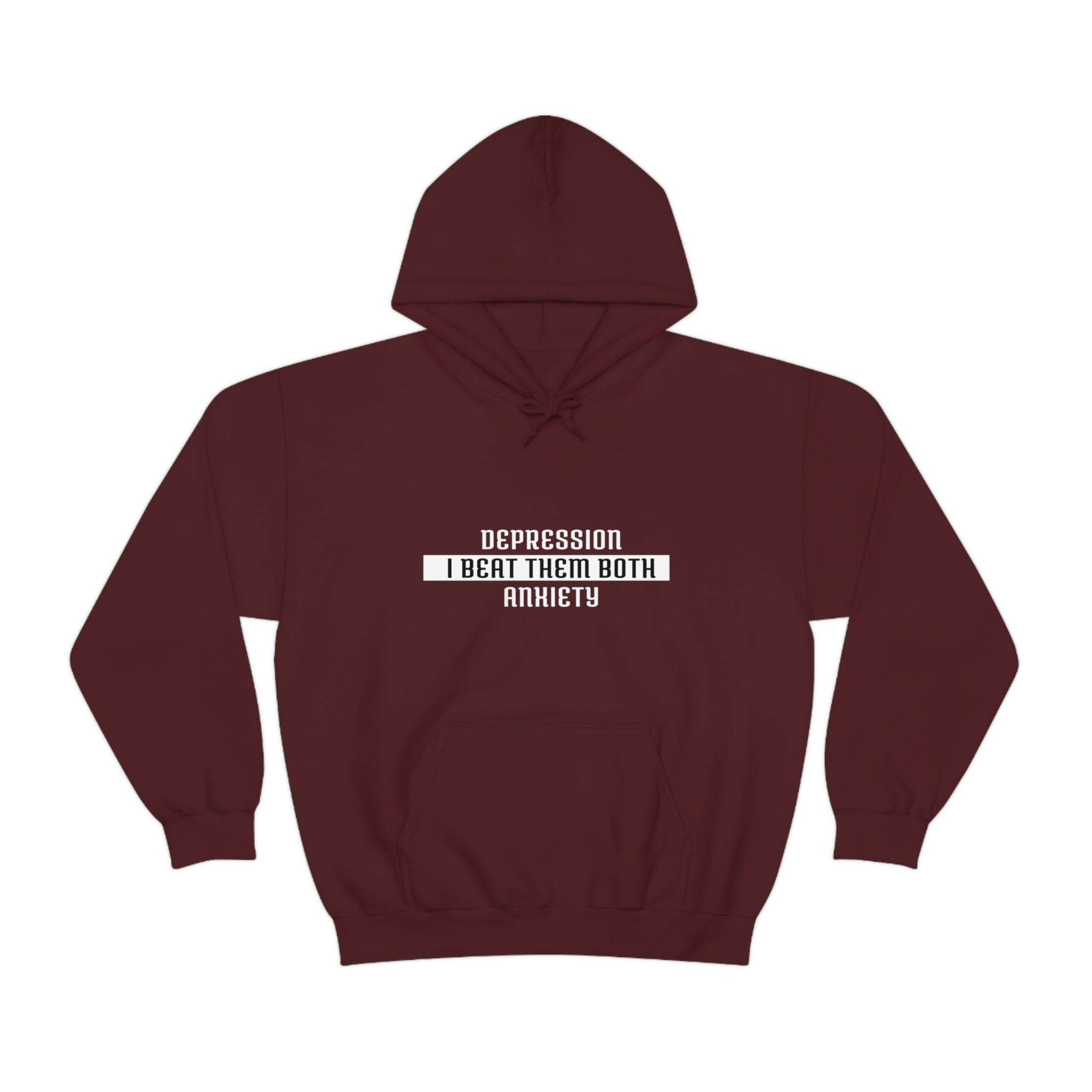Depression & Anxiety I Beat Them Both - Unisex Heavy Blend™ Hooded Sweatshirt