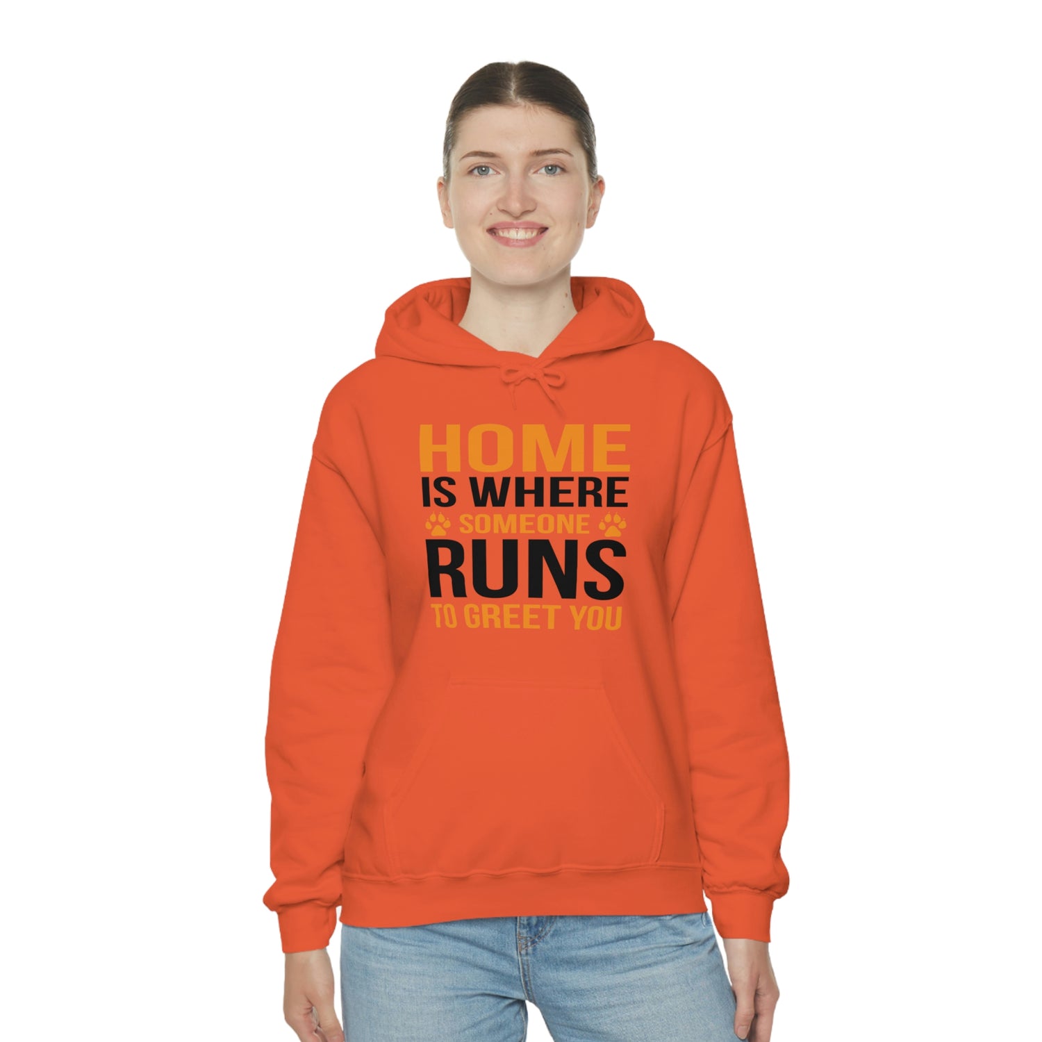 Home Is Where Someone Runs To Greet You - Unisex Heavy Blend™ Hooded Sweatshirt