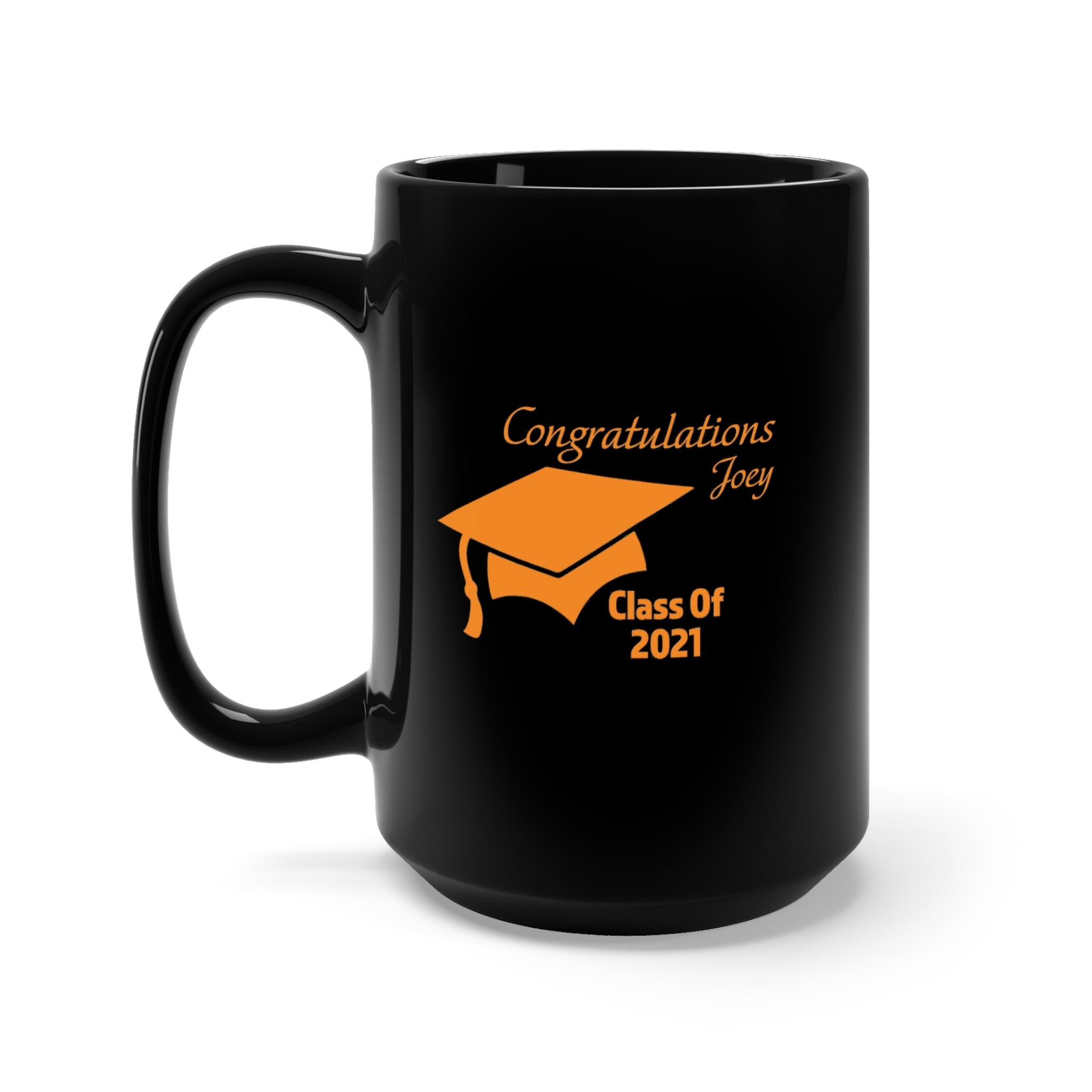 Congratulations With Year & Name Customizable - Large 15oz Black Mug