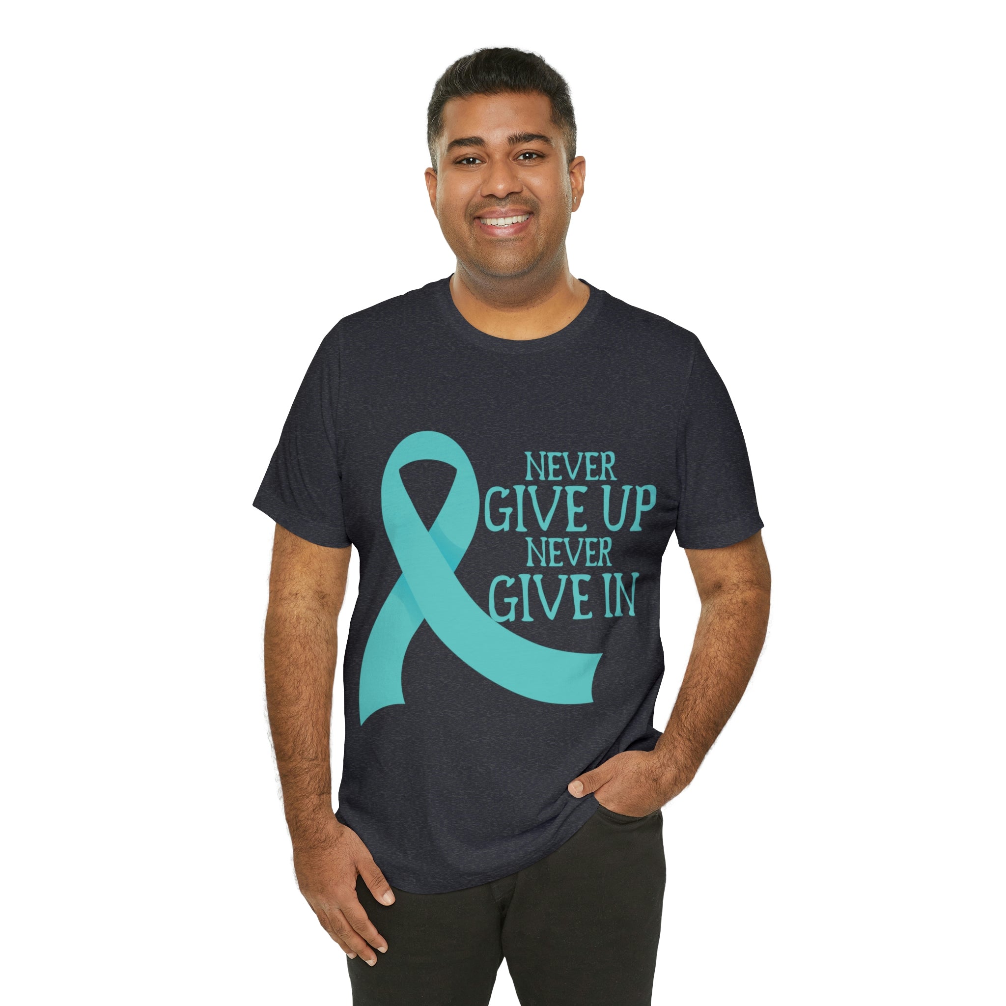 Never Give Up Never Give In - Unisex Jersey Short Sleeve Tee