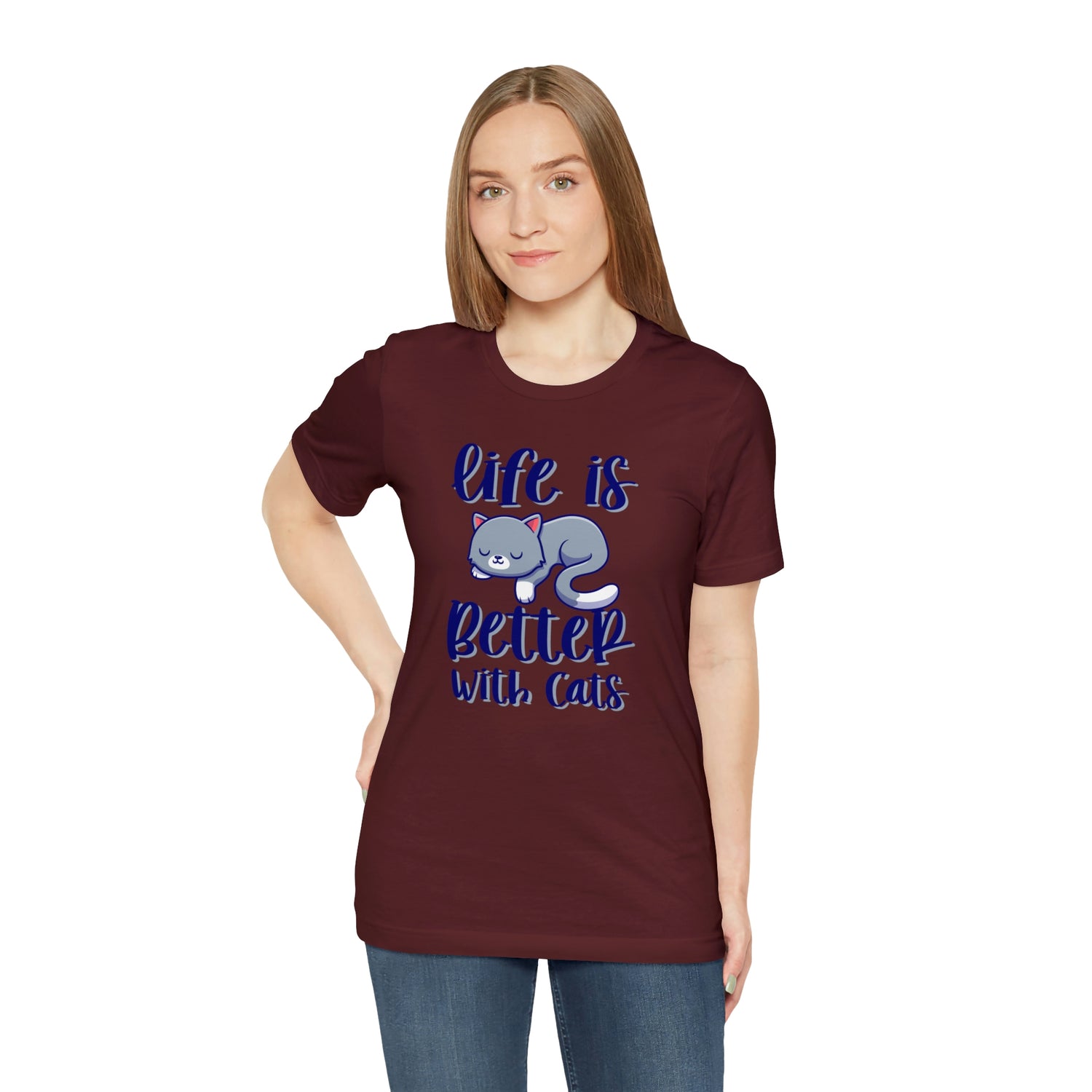Life Is Better With Cats - Unisex Jersey Short Sleeve Tee