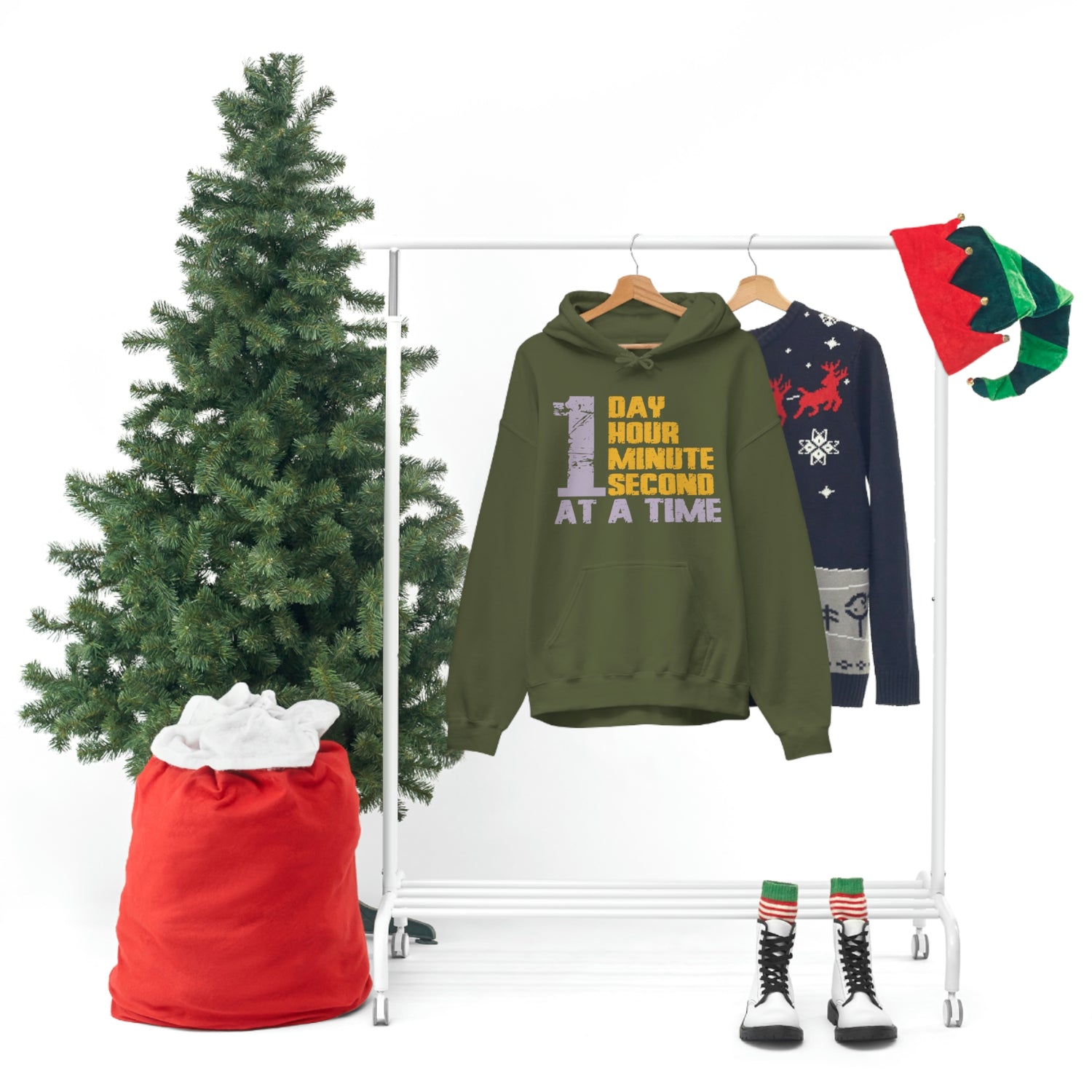 1 Day Hour Minute Second At A Time - Unisex Heavy Blend™ Hooded Sweatshirt