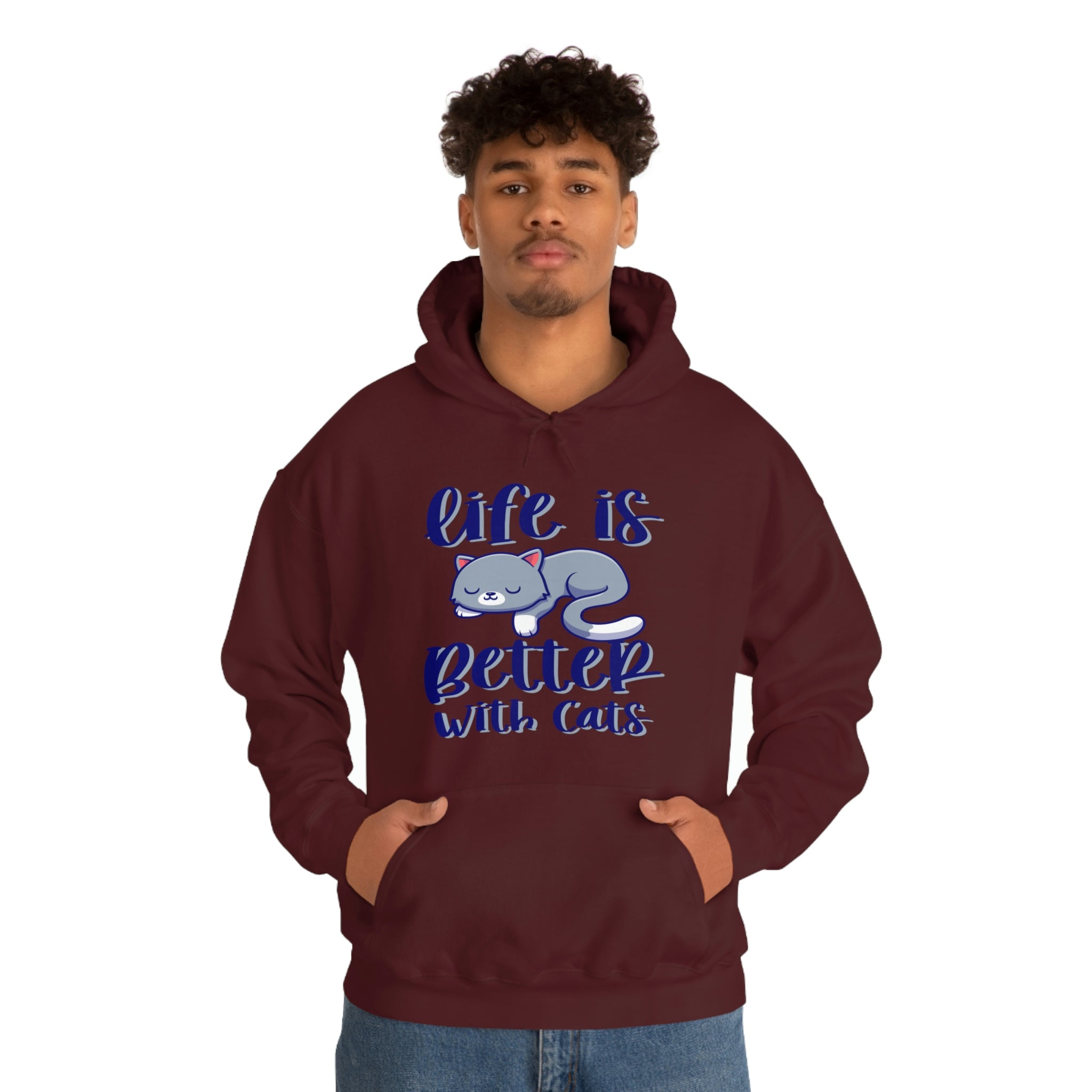Life Is Better With Cats - Unisex Heavy Blend™ Hooded Sweatshirt