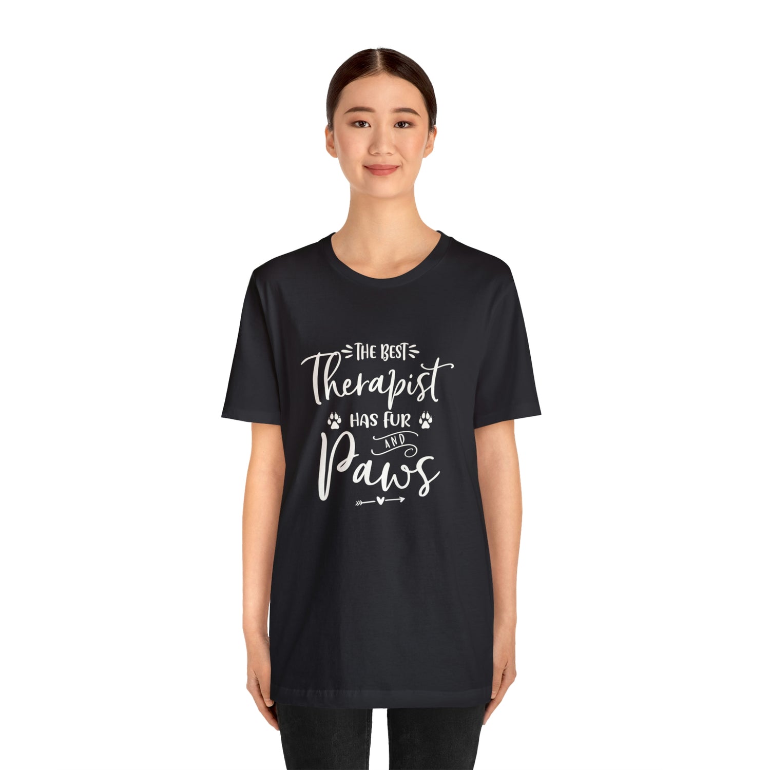 The Best Therapist Has Fur & Paws - Unisex Jersey Short Sleeve Tee
