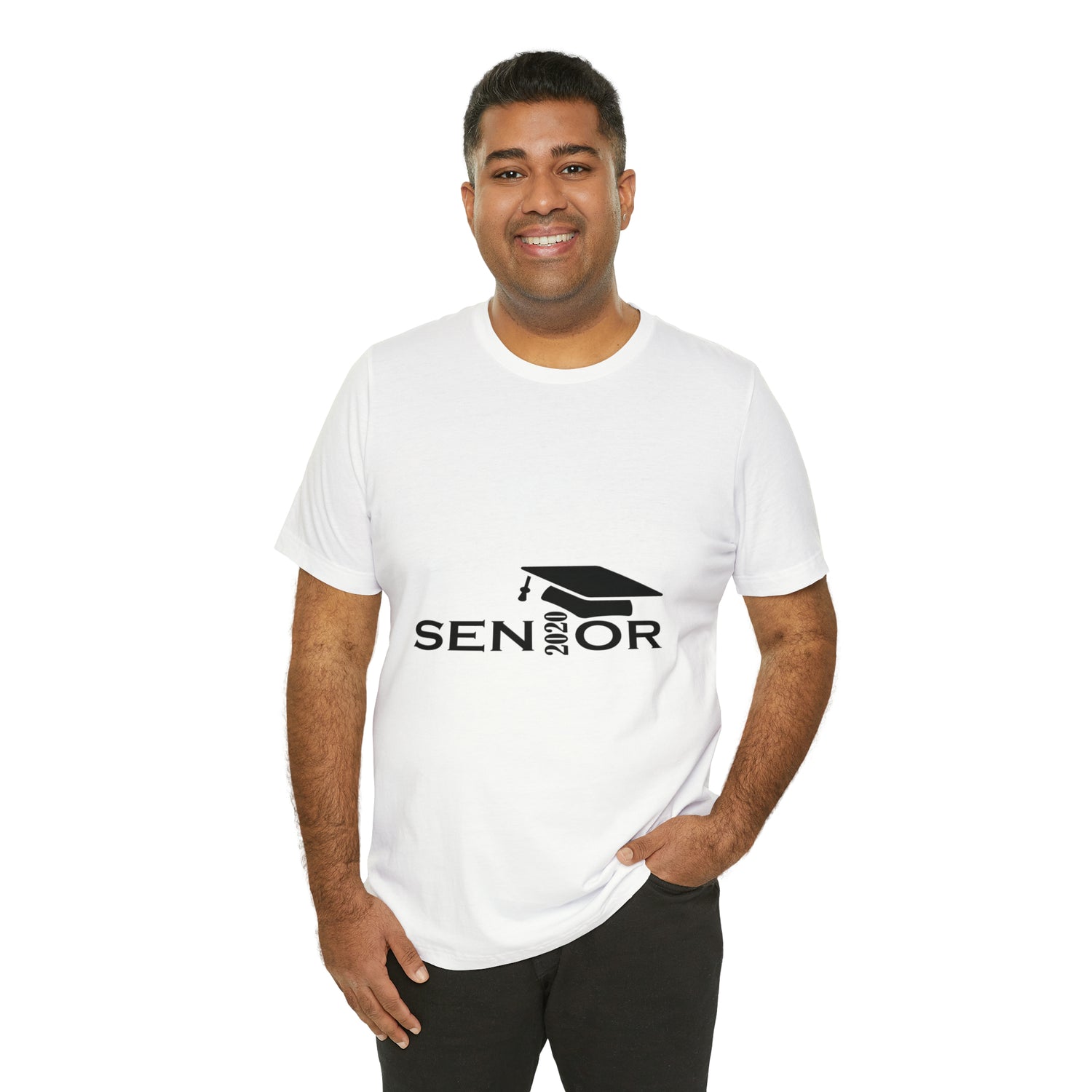 Senior Cap With Class Year Customizable - Unisex Jersey Short Sleeve Tee