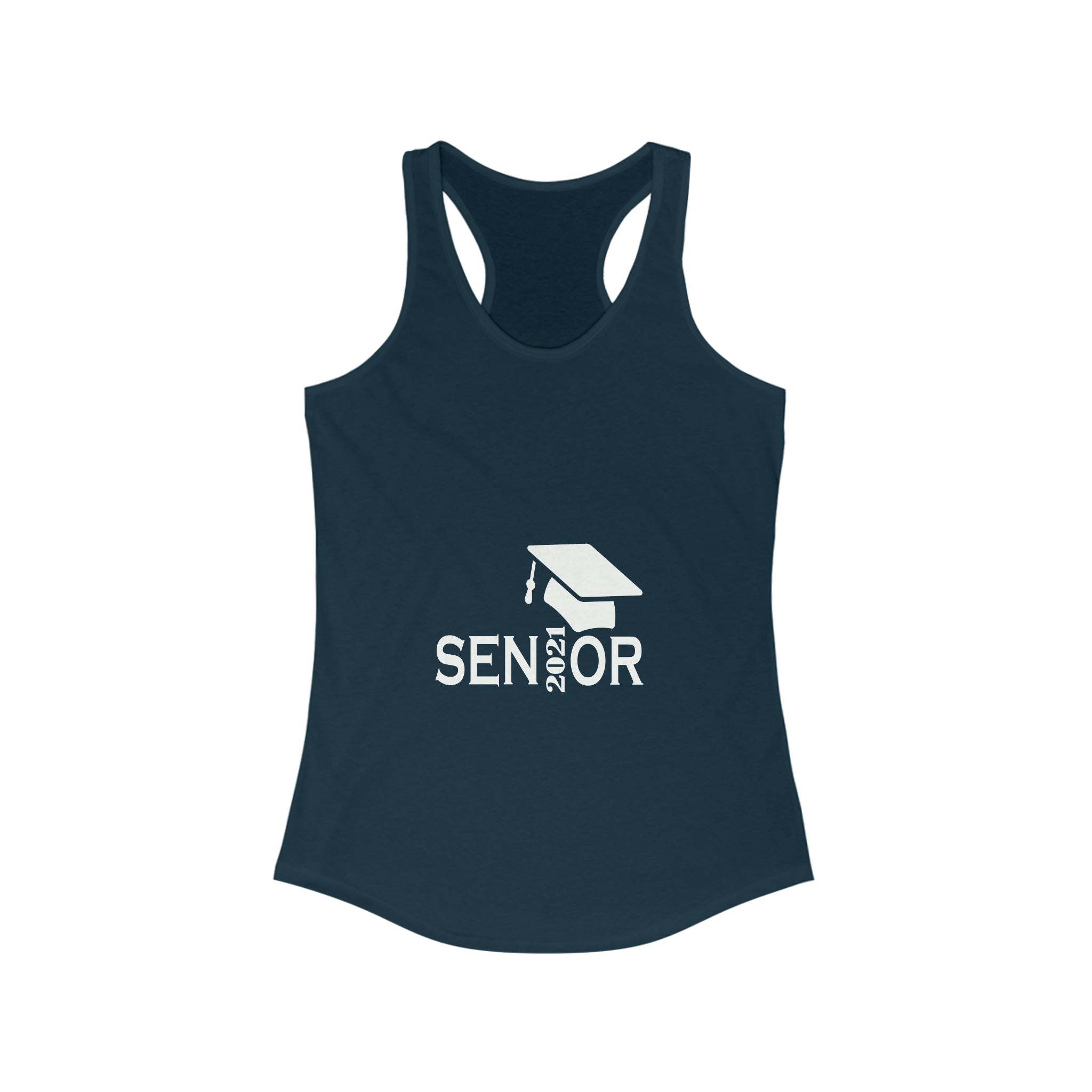 Senior Cap With Class Year Customizable - Racerback Tank Top