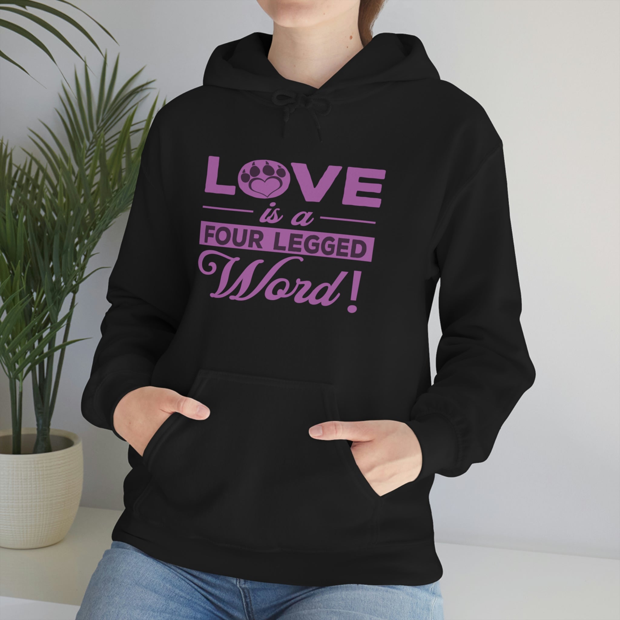 Love Is A Four Legged Word - Unisex Heavy Blend™ Hooded Sweatshirt