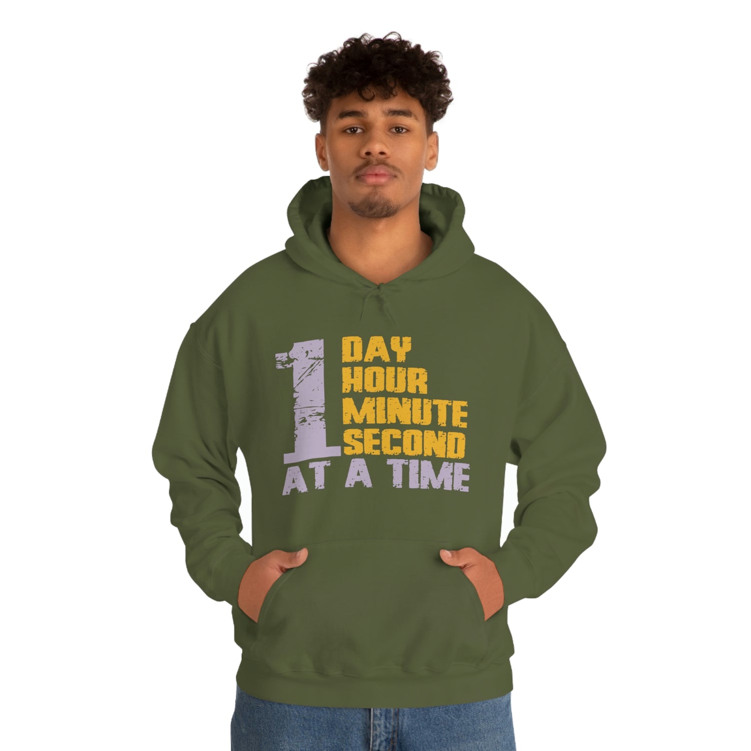 1 Day Hour Minute Second At A Time - Unisex Heavy Blend™ Hooded Sweatshirt