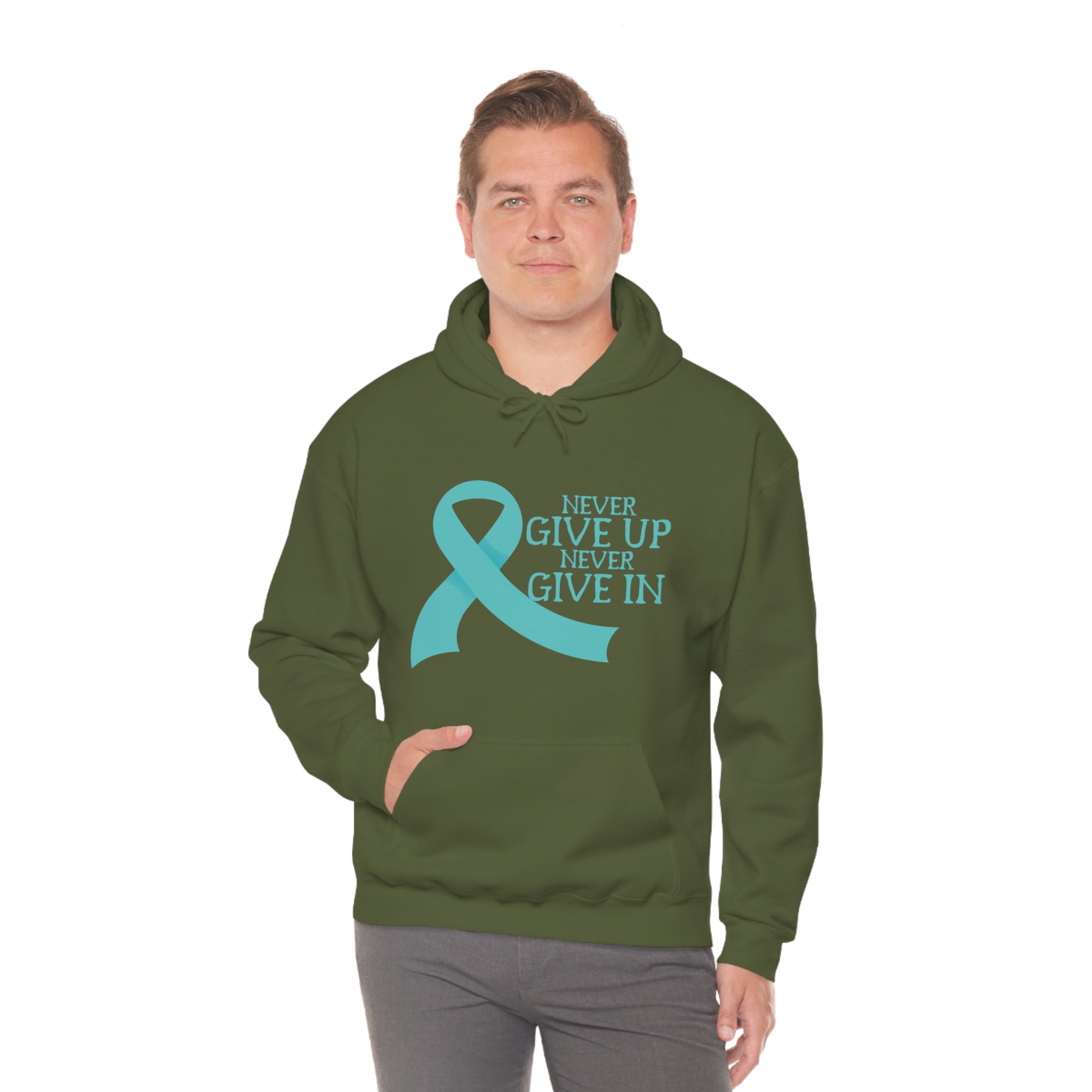 Never Give Up Never Give In - Unisex Heavy Blend™ Hooded Sweatshirt