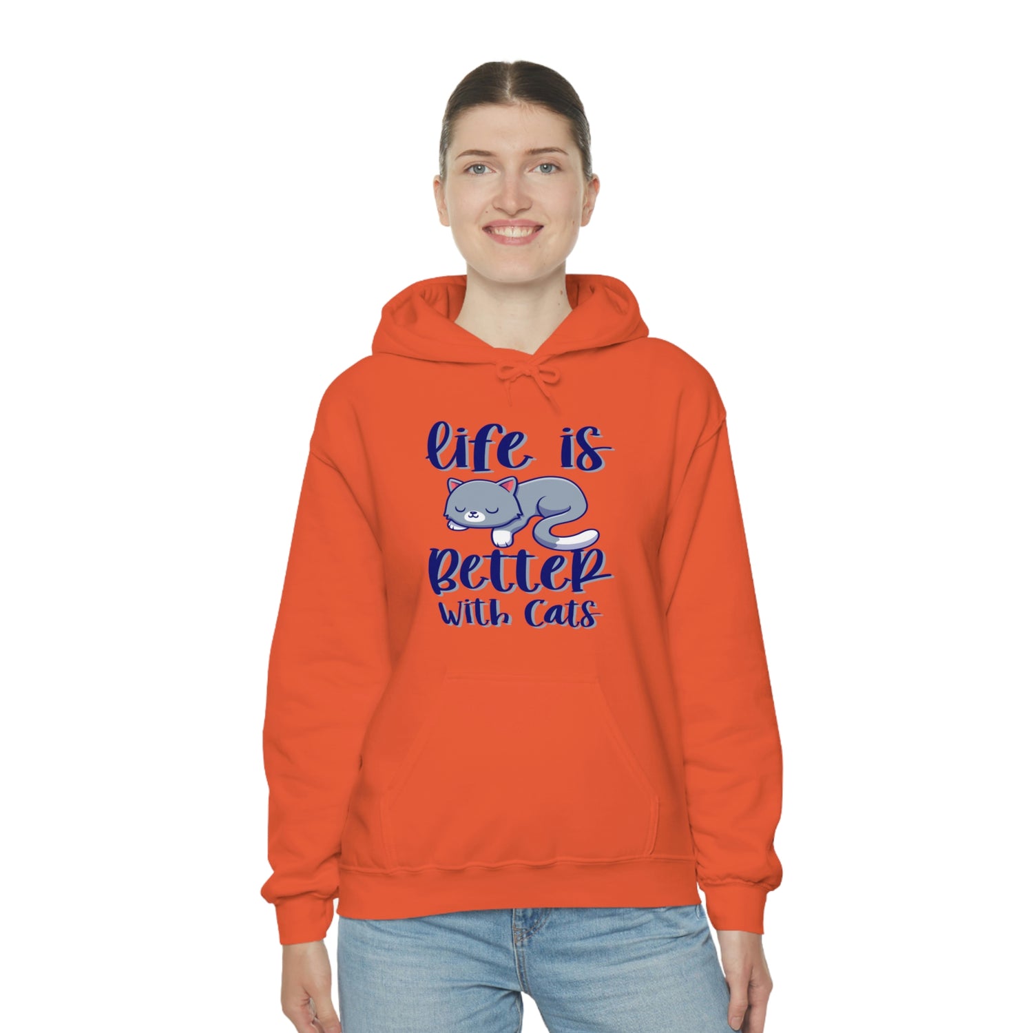 Life Is Better With Cats - Unisex Heavy Blend™ Hooded Sweatshirt