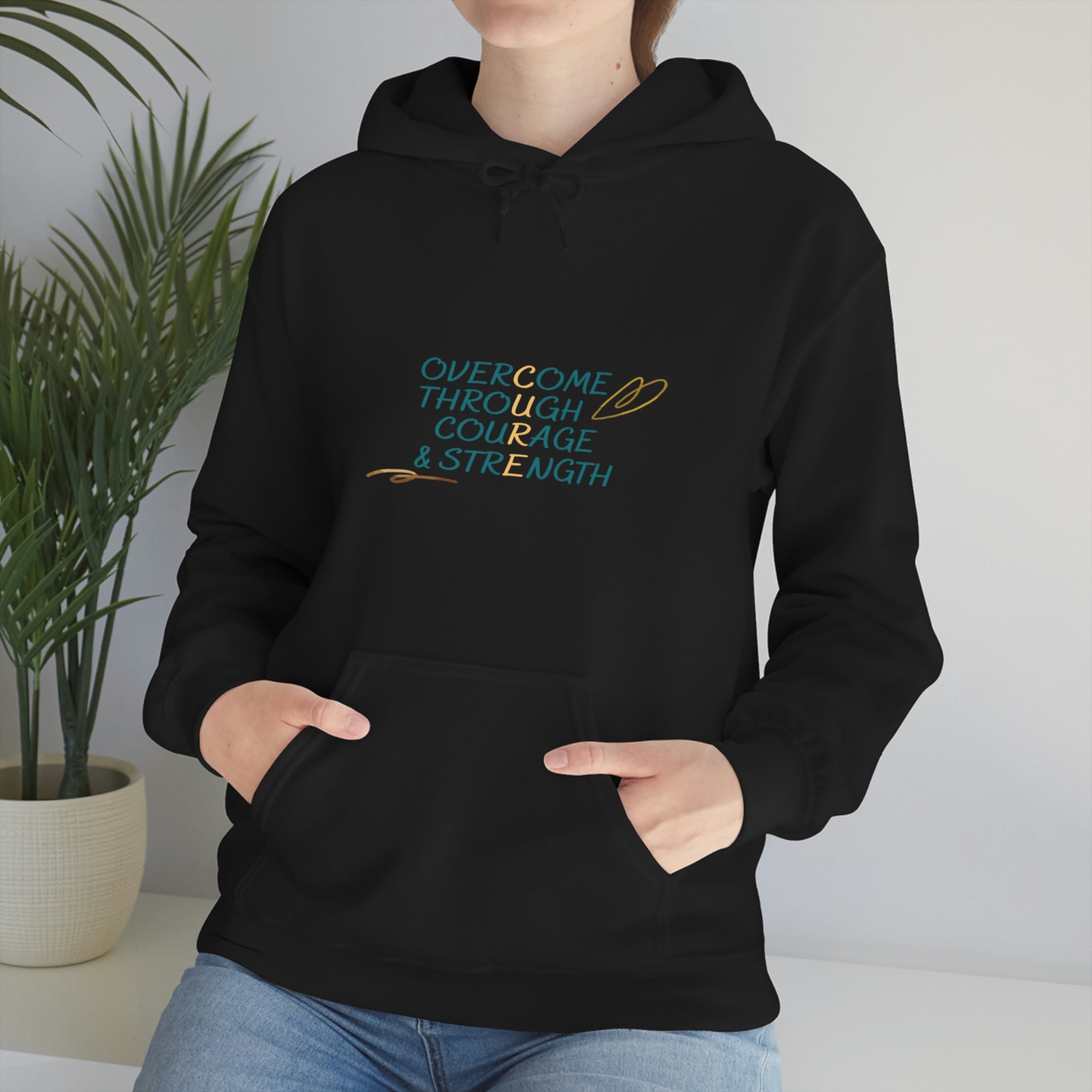 Overcome Through Courage and Strength - Unisex Heavy Blend™ Hooded Sweatshirt