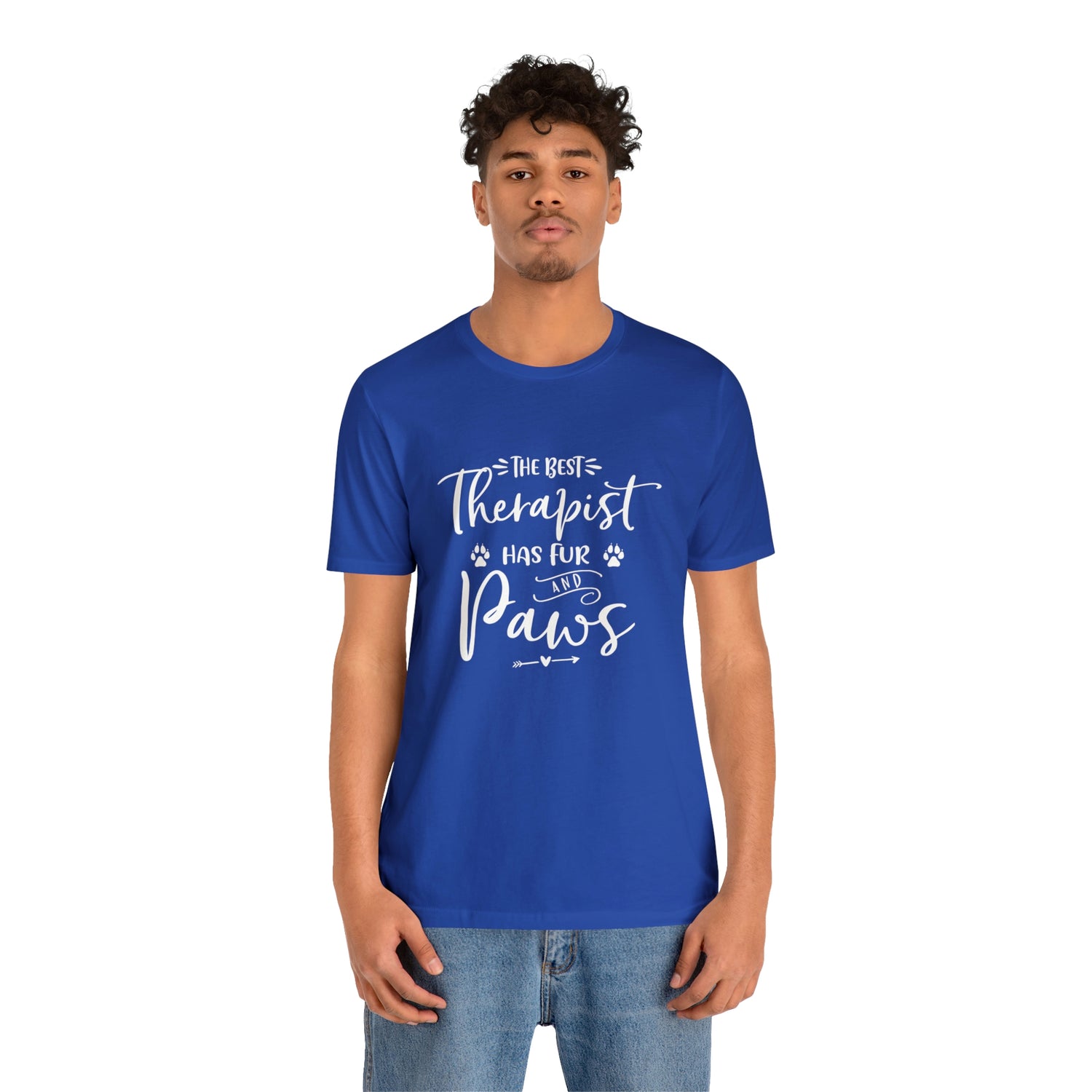 The Best Therapist Has Fur & Paws - Unisex Jersey Short Sleeve Tee