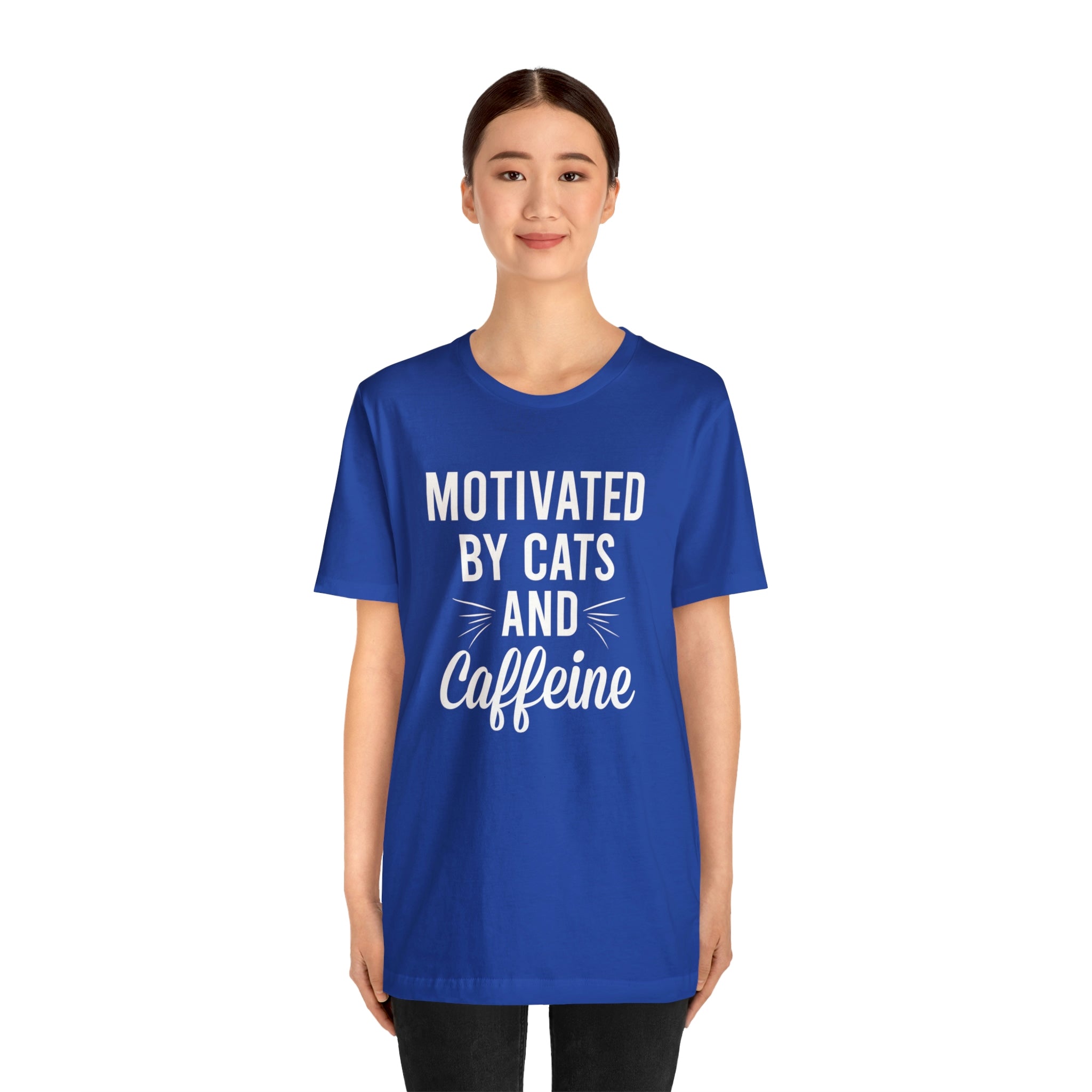 Motivated By Cats & Caffeine - Unisex Jersey Short Sleeve Tee