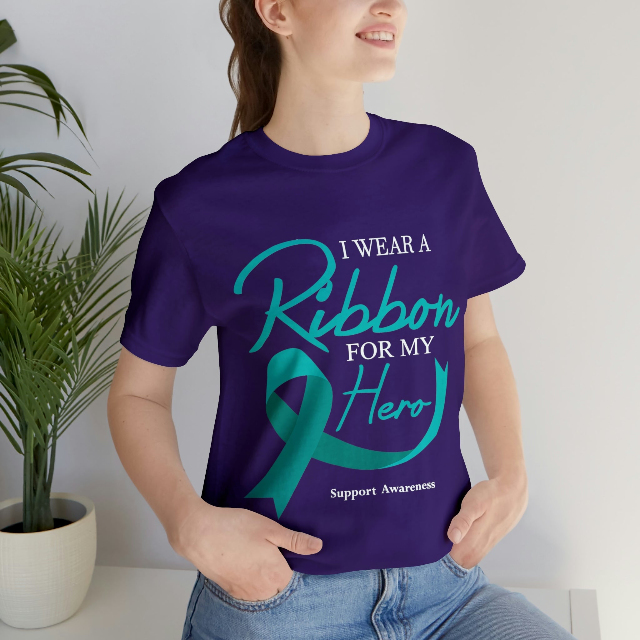 I Wear A Ribbon For My Hero - Unisex Jersey Short Sleeve Tee