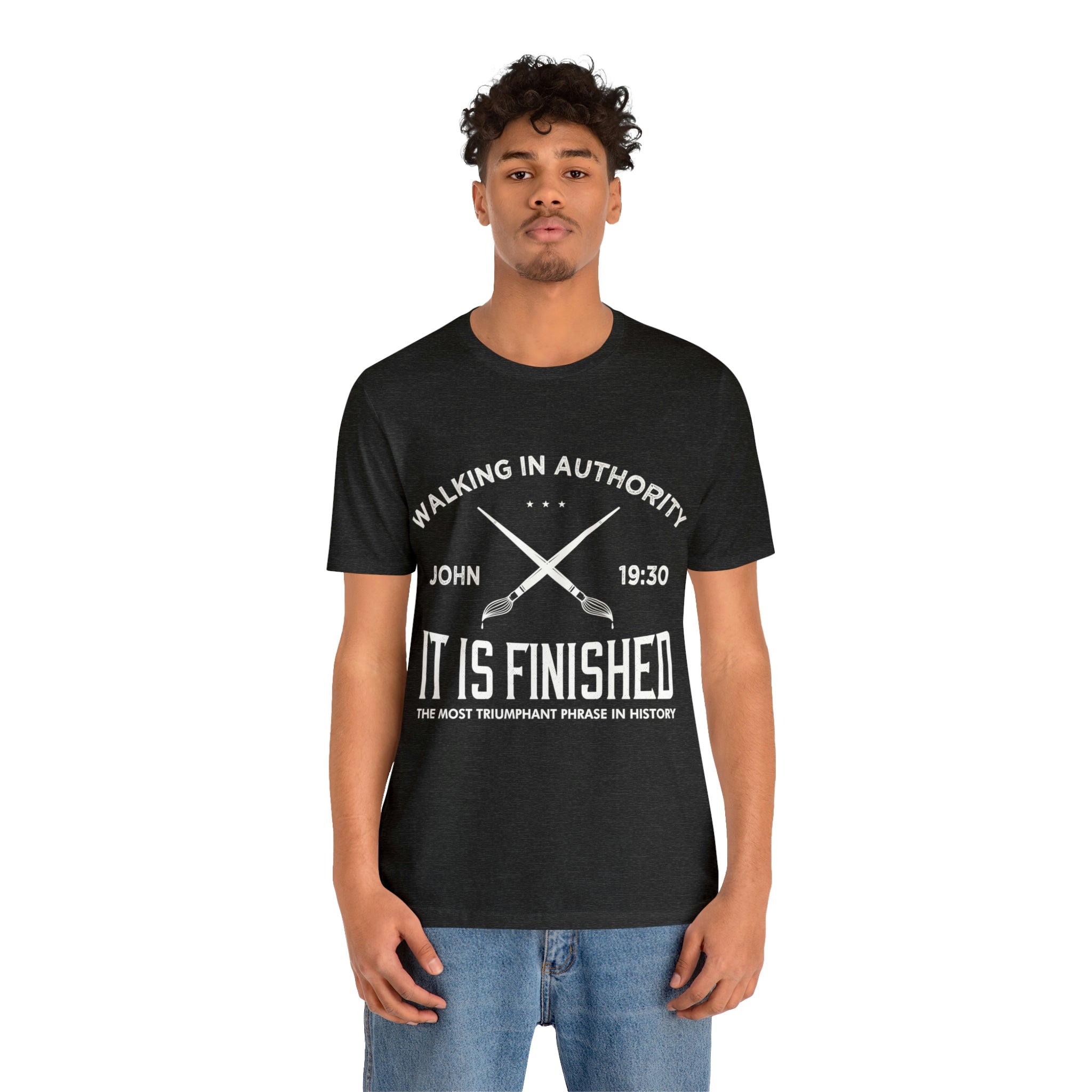 John 19:30 It Is Finished - Unisex Jersey Short Sleeve Tee