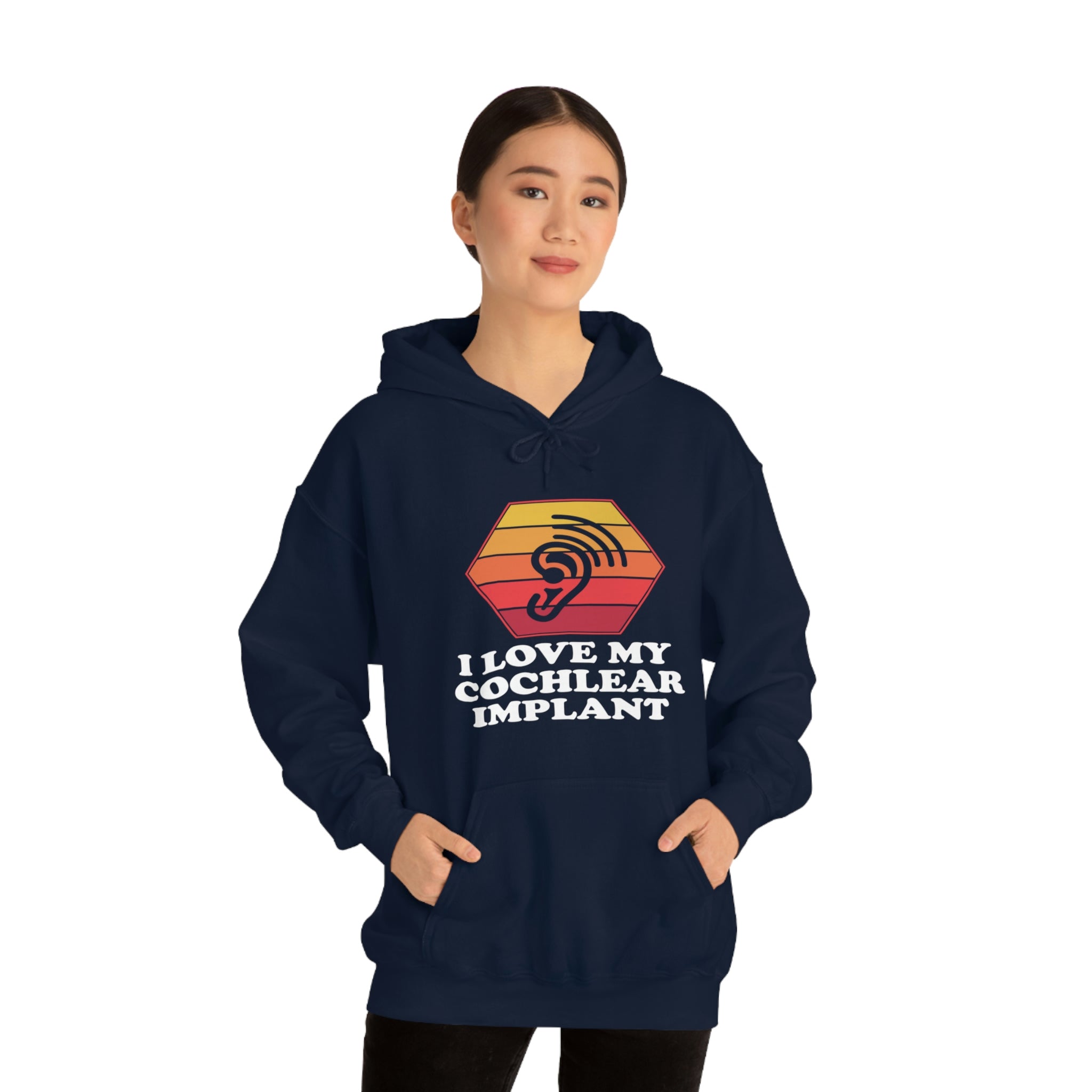 I Love My Cochlear Implant - Unisex Heavy Blend™ Hooded Sweatshirt