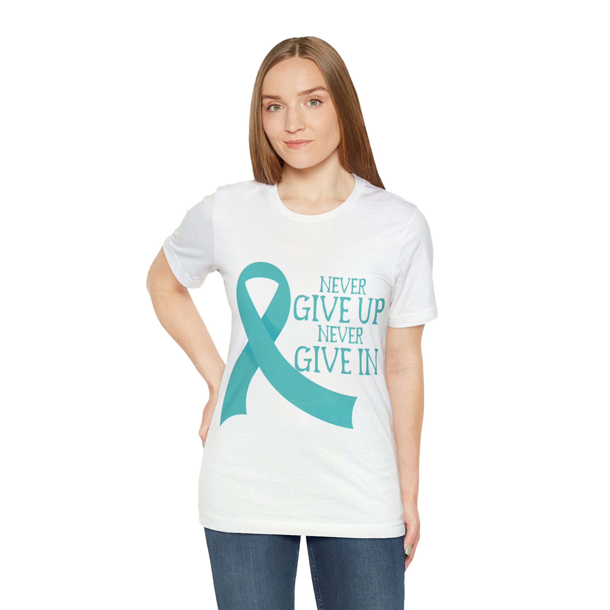Never Give Up Never Give In - Unisex Jersey Short Sleeve Tee