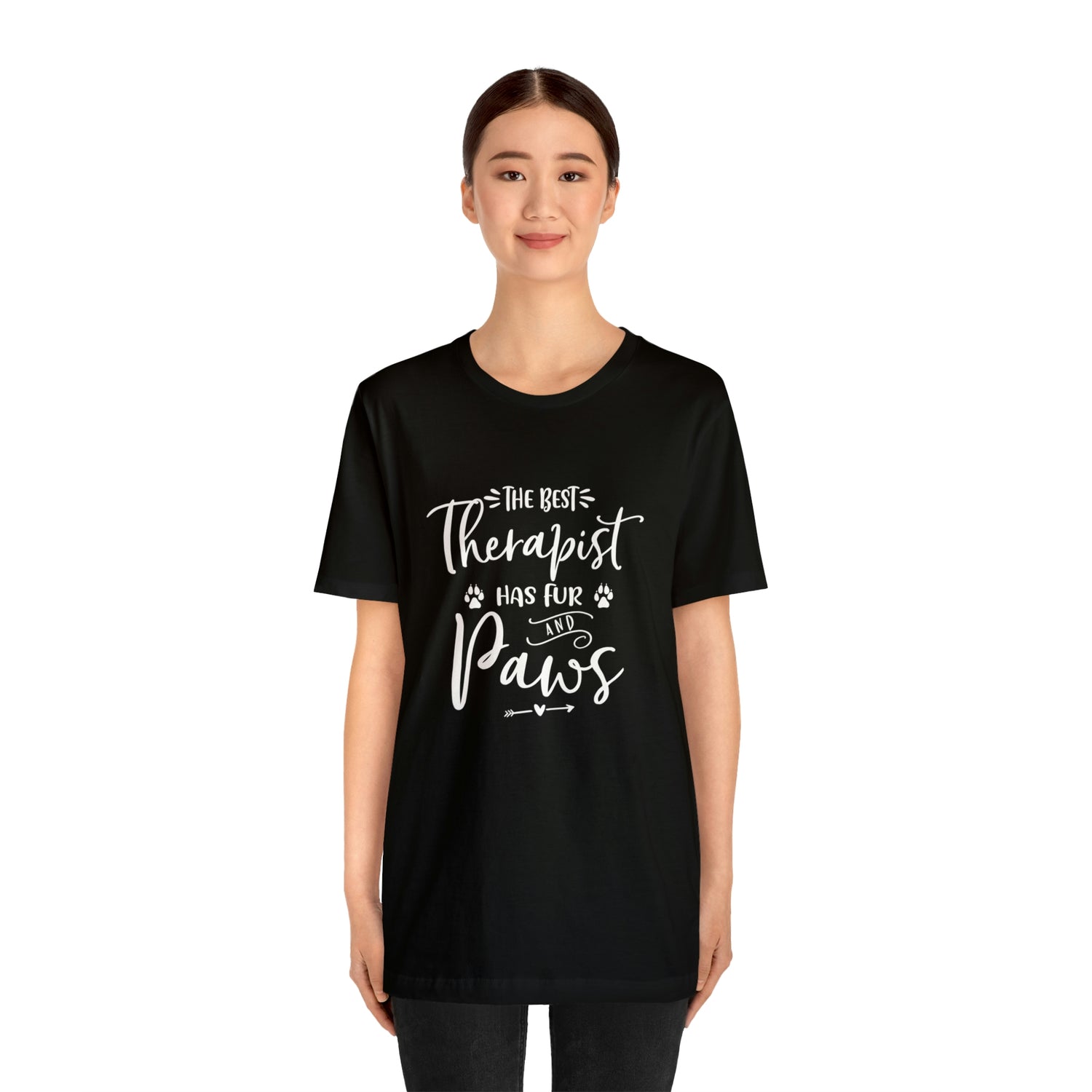 The Best Therapist Has Fur & Paws - Unisex Jersey Short Sleeve Tee
