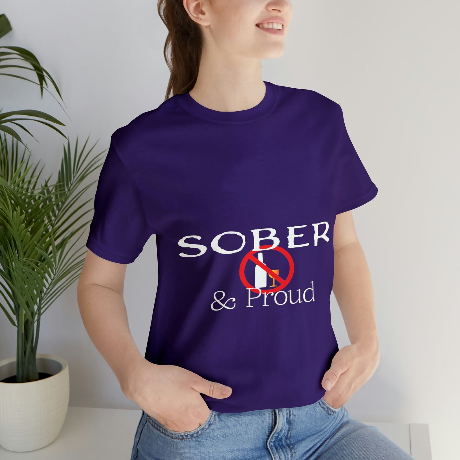 Sober & Proud - Unisex Jersey Short Sleeve Tee