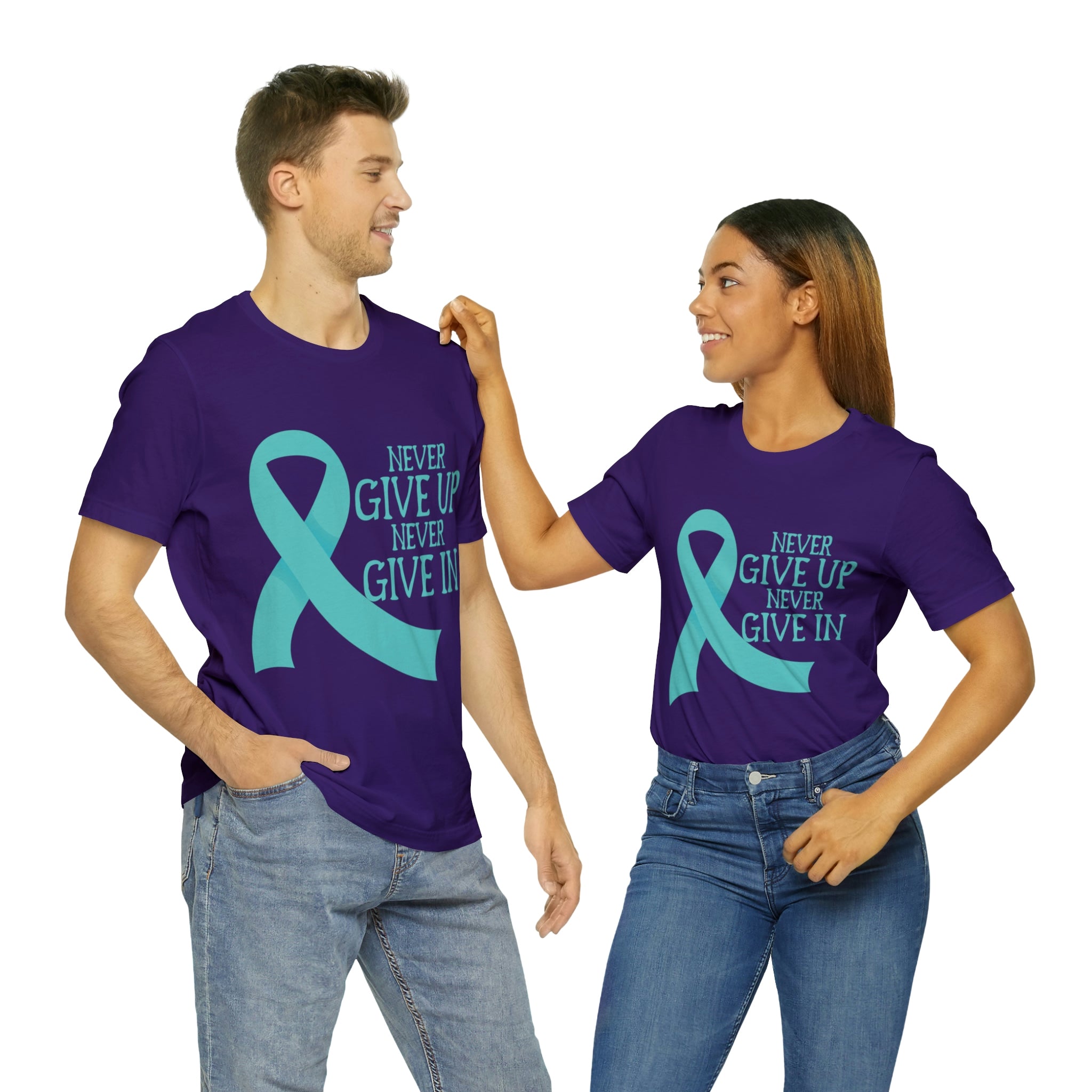 Never Give Up Never Give In - Unisex Jersey Short Sleeve Tee