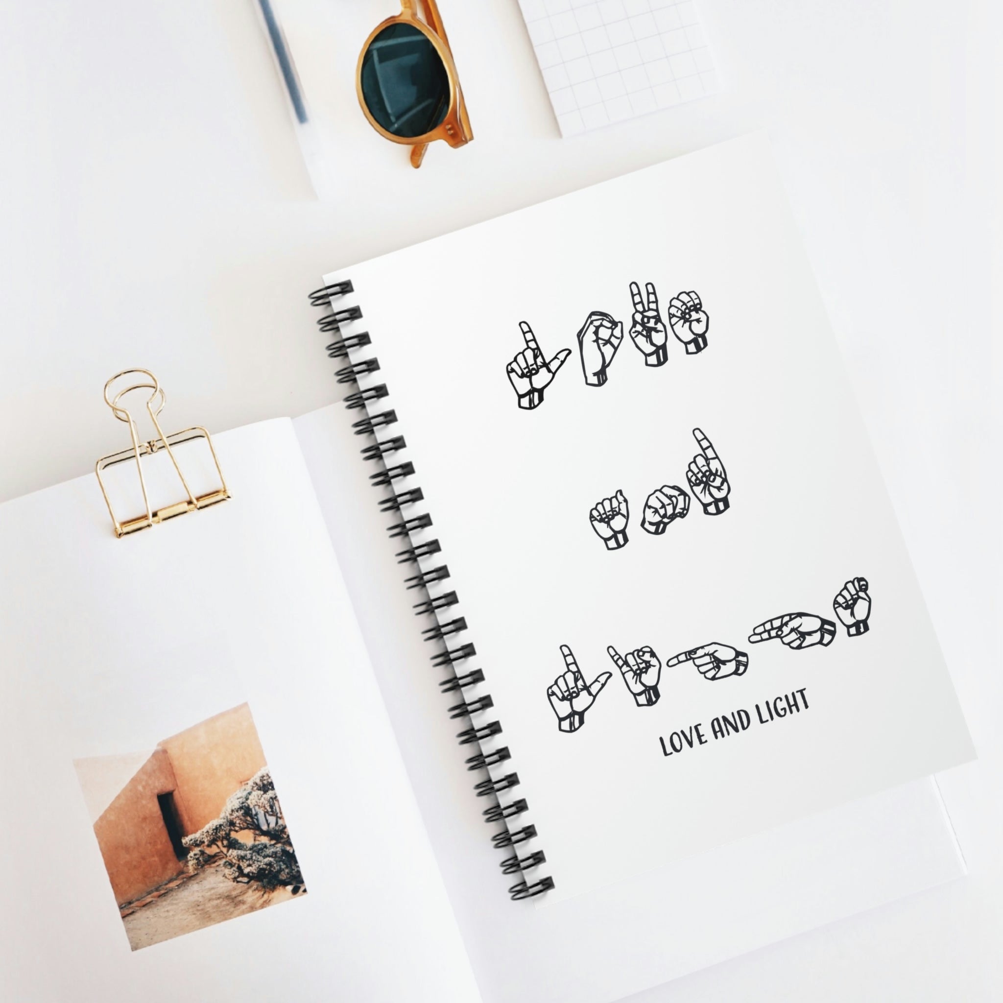 ASL - Love & Light - Spiral Notebook - Ruled Line