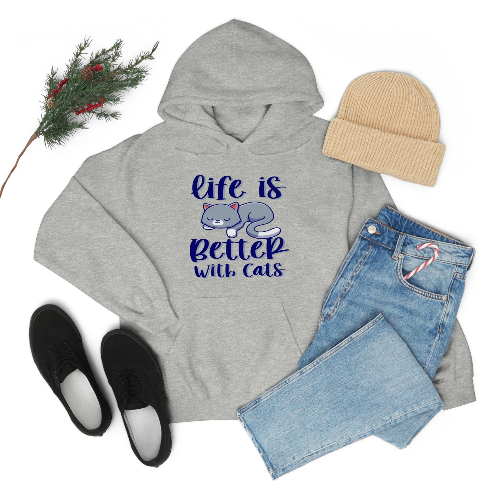 Life Is Better With Cats - Unisex Heavy Blend™ Hooded Sweatshirt