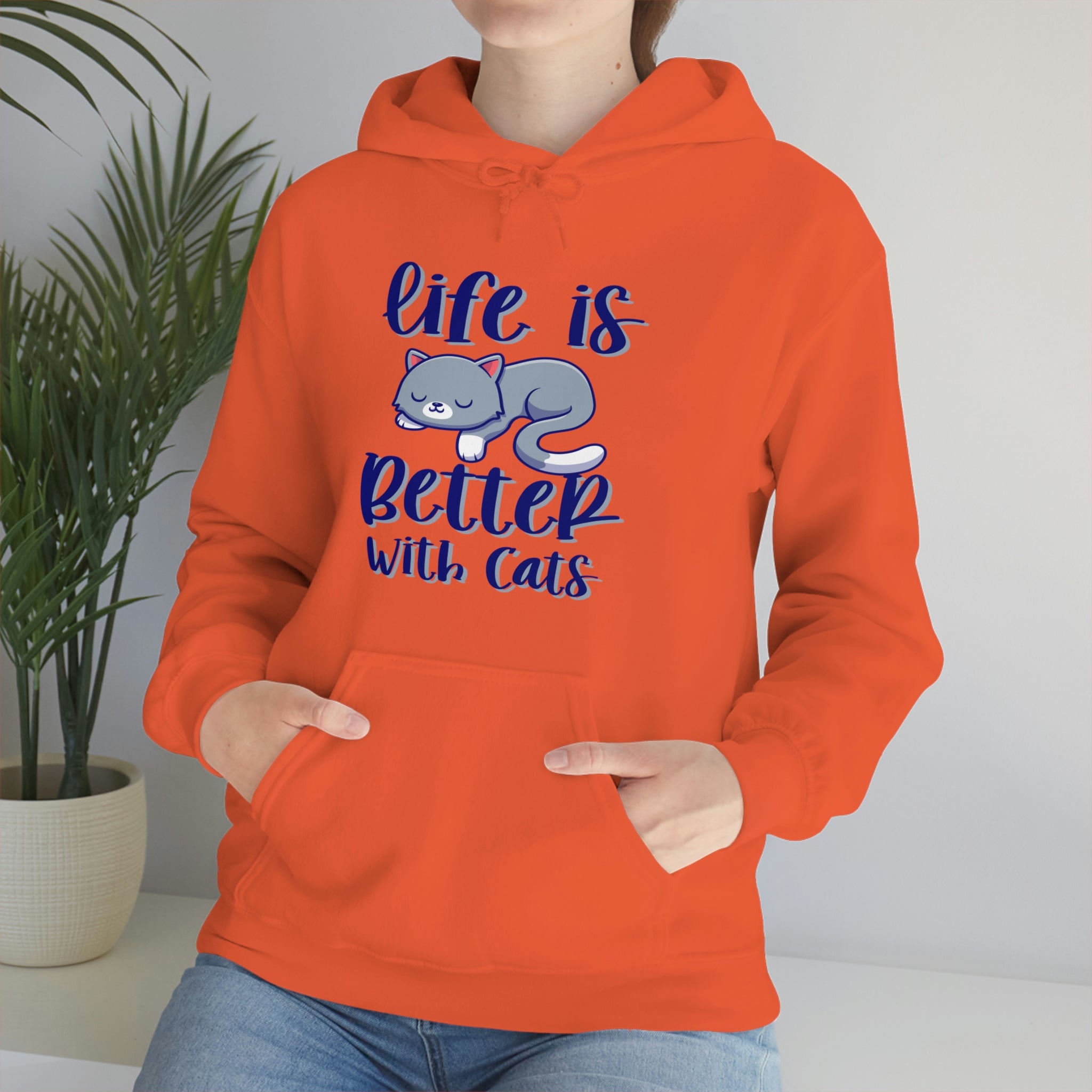 Life Is Better With Cats - Unisex Heavy Blend™ Hooded Sweatshirt