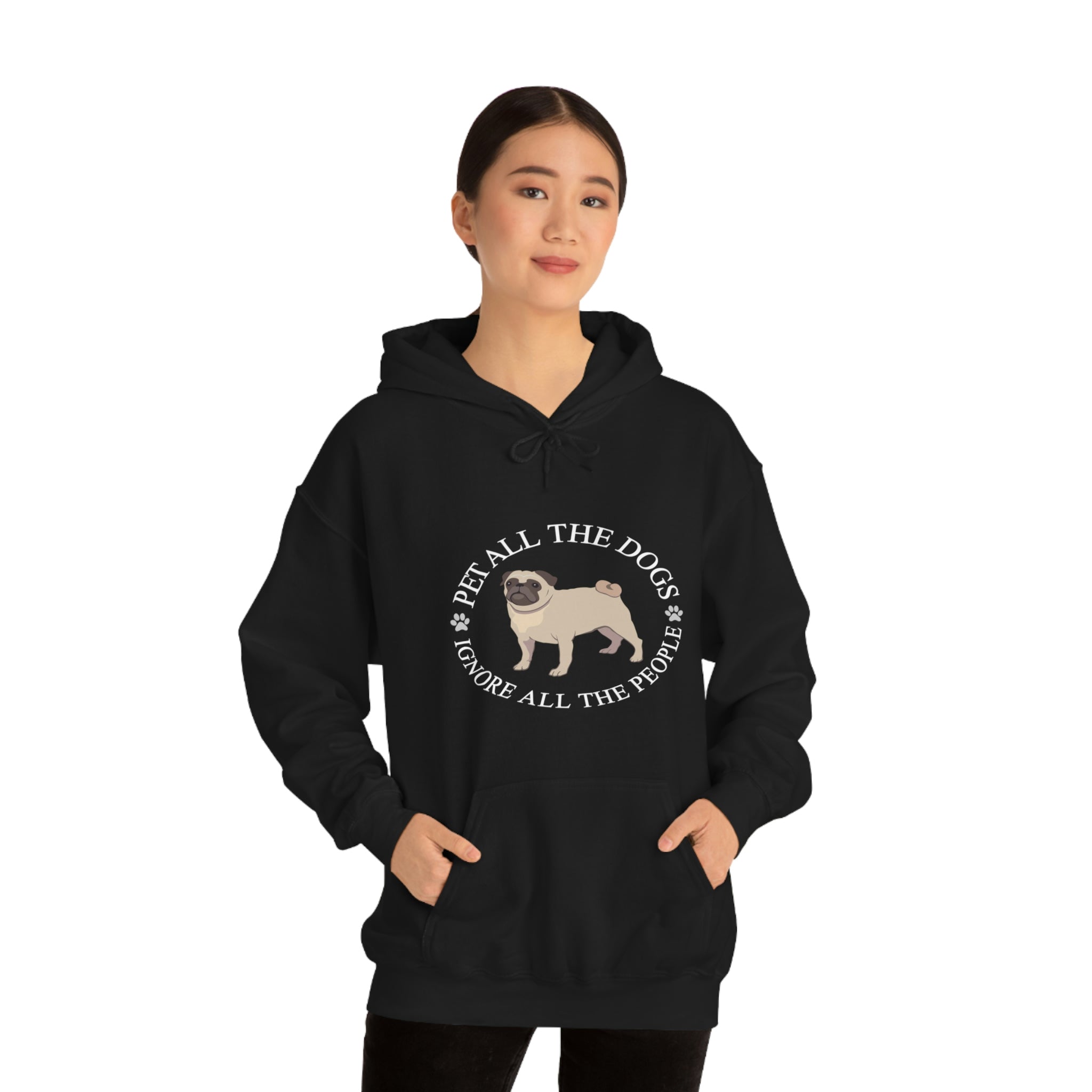Pet All The Dogs Ignore All The People - Unisex Heavy Blend™ Hooded Sweatshirt