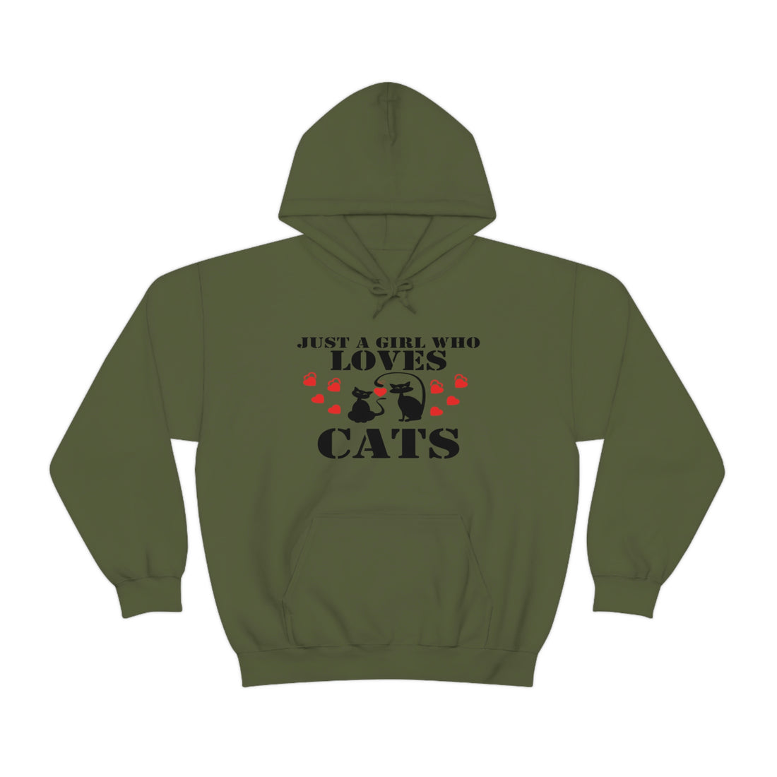 Just a Girl Who Loves Cats - Unisex Heavy Blend™ Hooded Sweatshirt