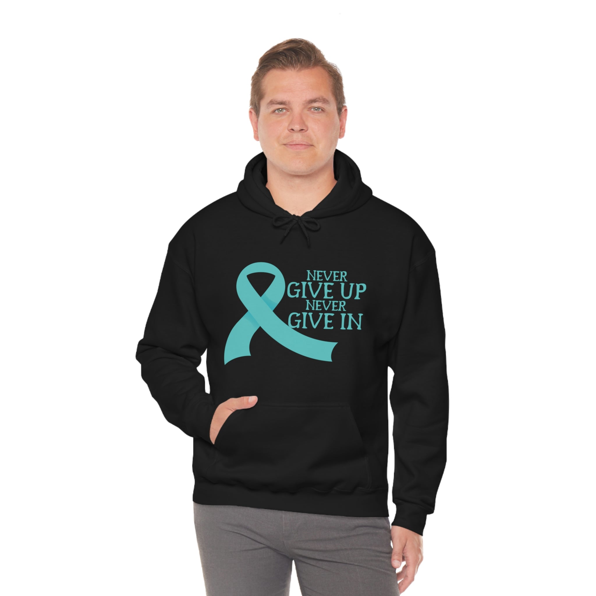 Never Give Up Never Give In - Unisex Heavy Blend™ Hooded Sweatshirt