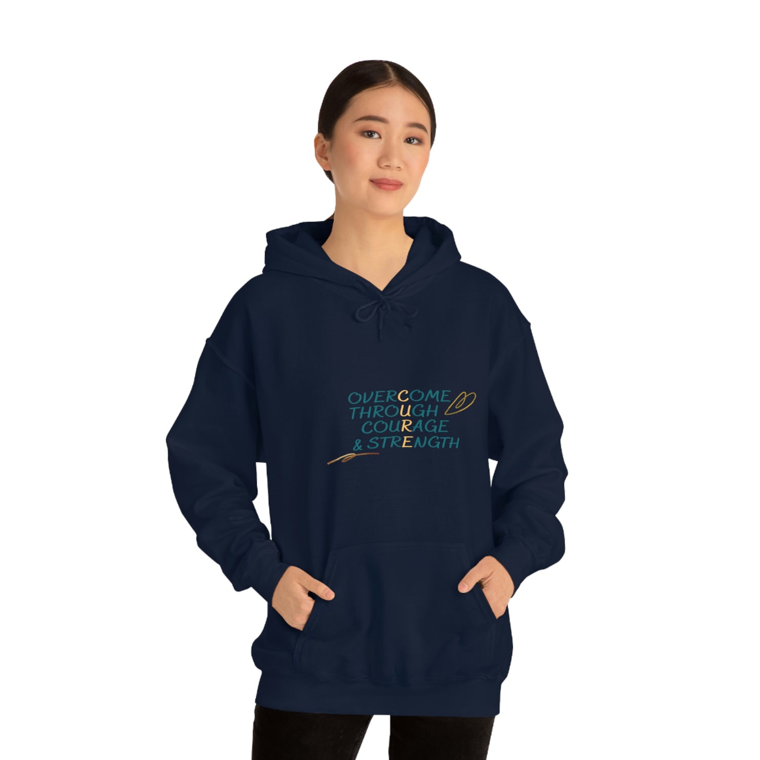 Overcome Through Courage and Strength - Unisex Heavy Blend™ Hooded Sweatshirt