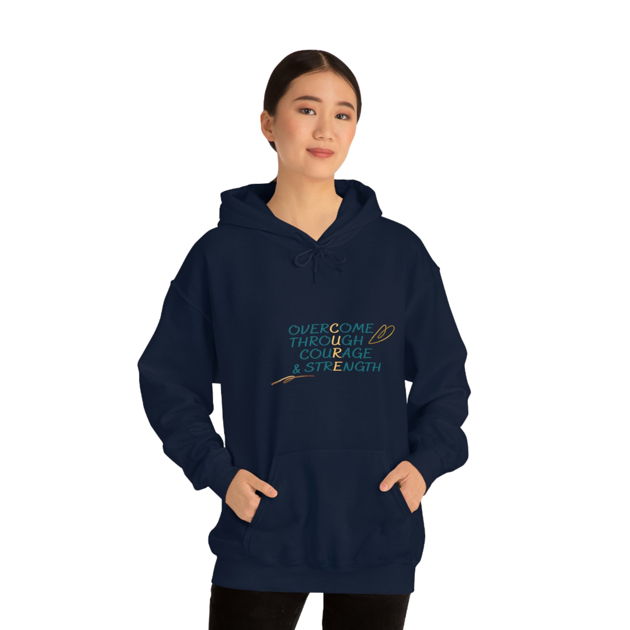 Overcome Through Courage and Strength - Unisex Heavy Blend™ Hooded Sweatshirt
