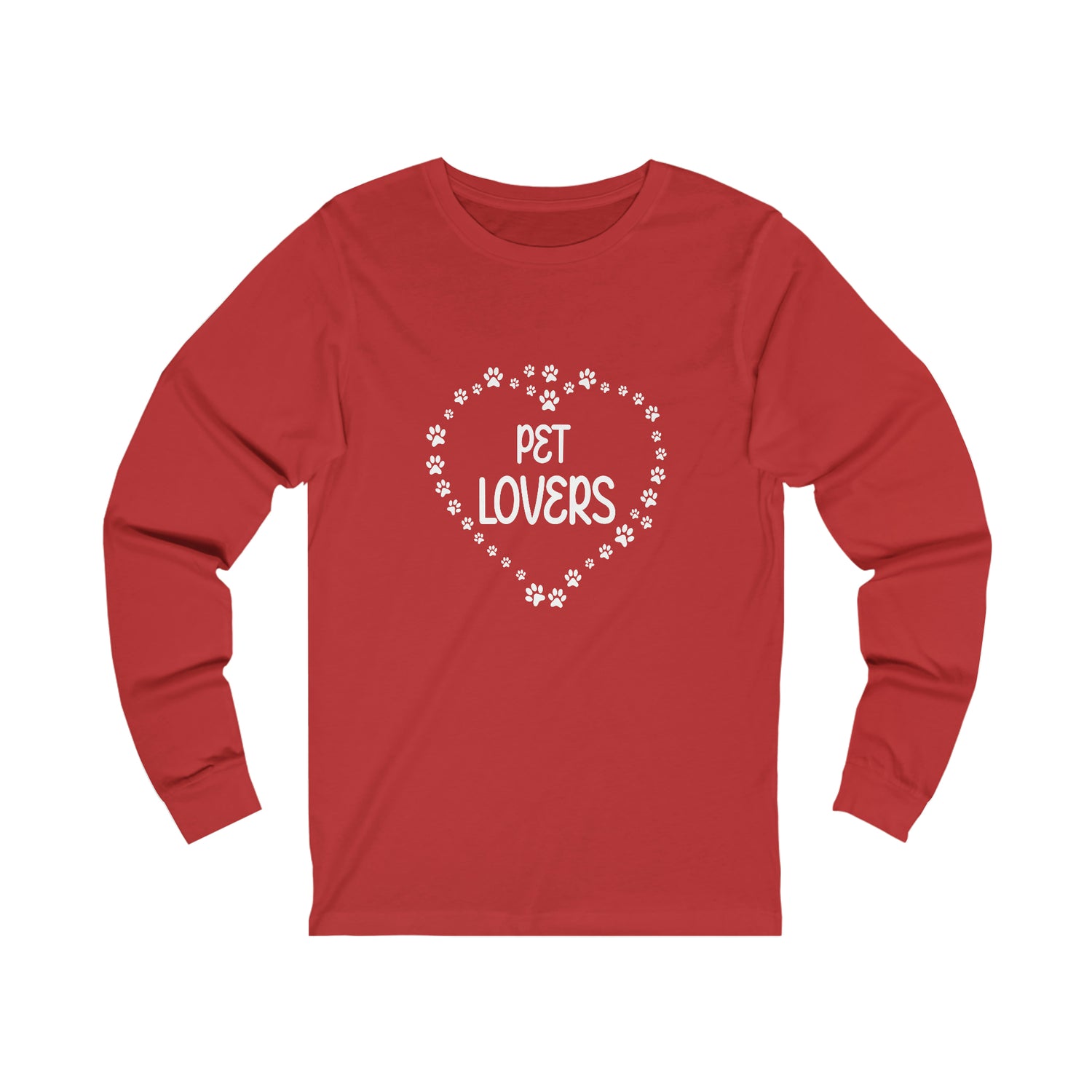 Pet Lovers With Paw Heart - Unisex Jersey Long Sleeve Tee