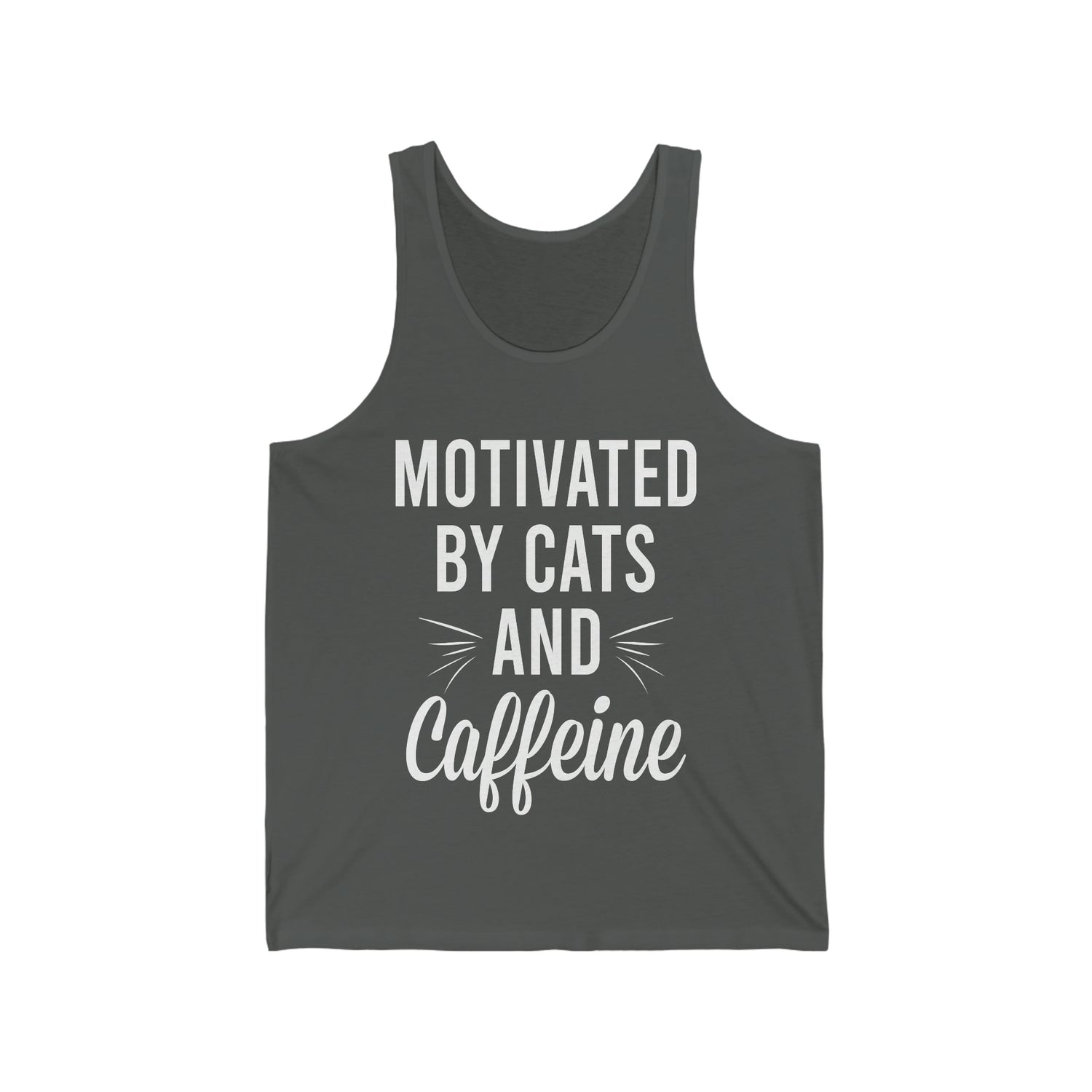 Motivated By Cats & Caffeine - Unisex Jersey Tank Top
