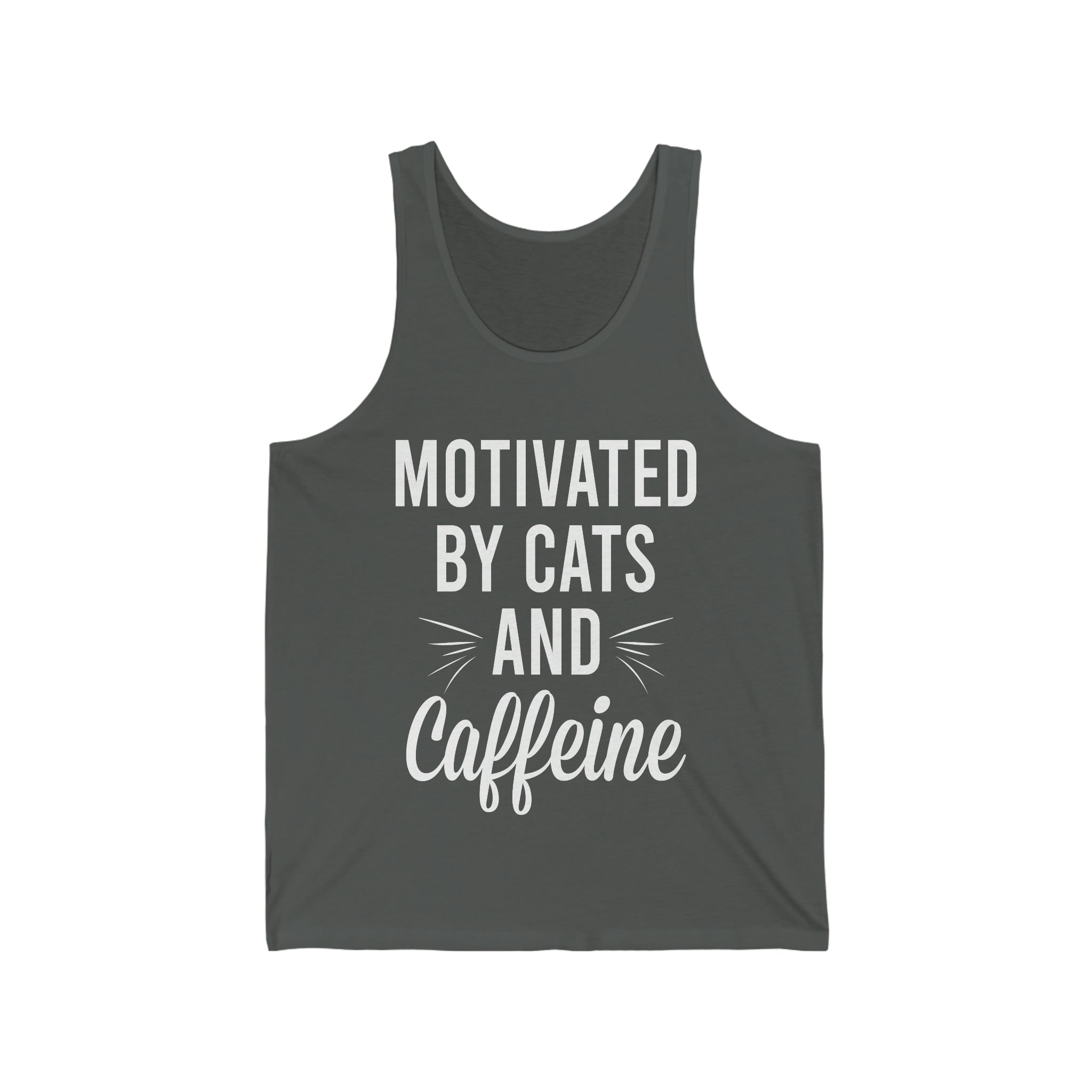 Motivated By Cats & Caffeine - Unisex Jersey Tank Top
