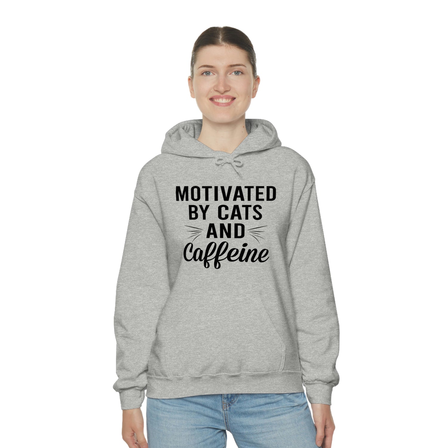 Motivated By Cats & Caffeine  - Unisex Heavy Blend™ Hooded Sweatshirt