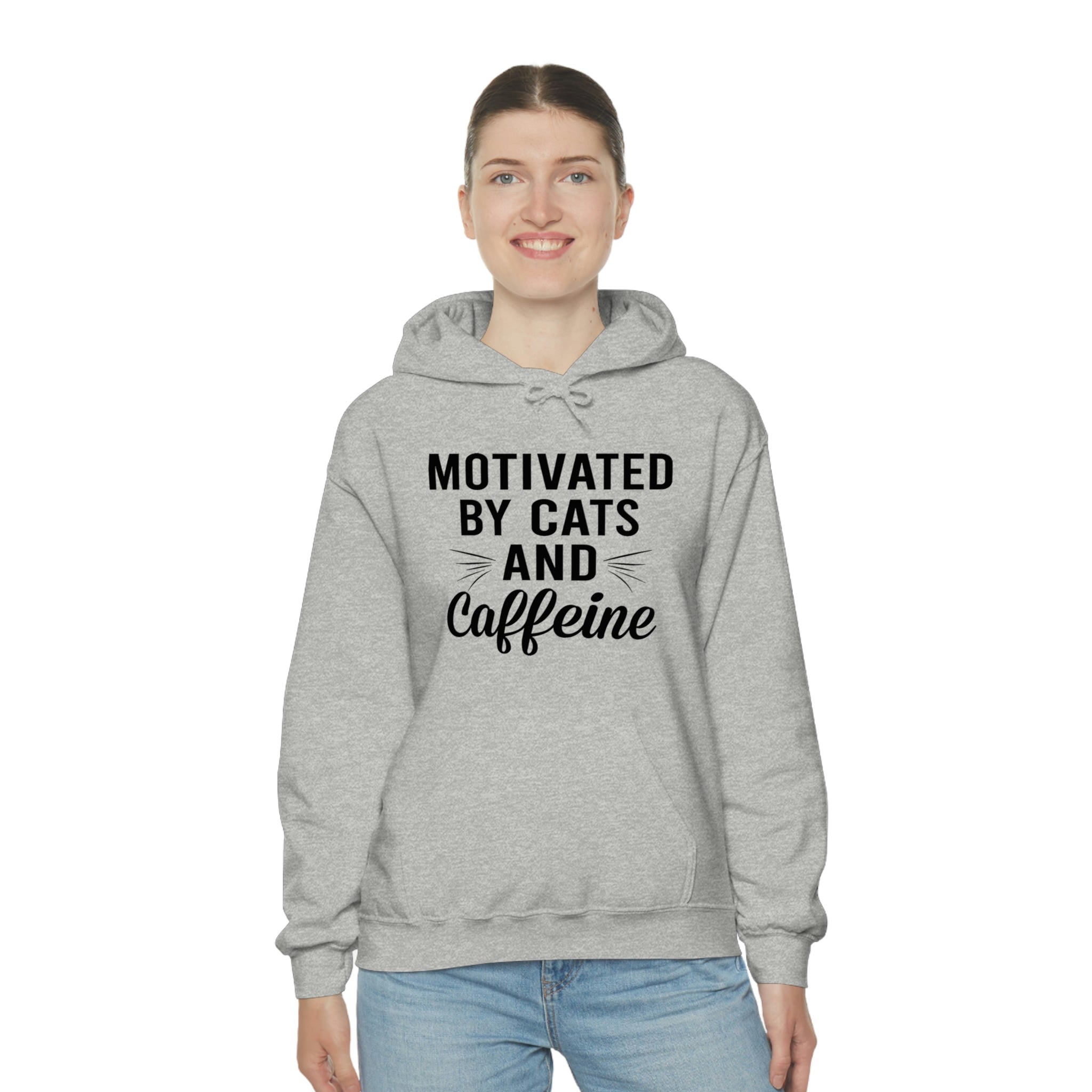 Motivated By Cats & Caffeine - Unisex Heavy Blend™ Hooded Sweatshirt