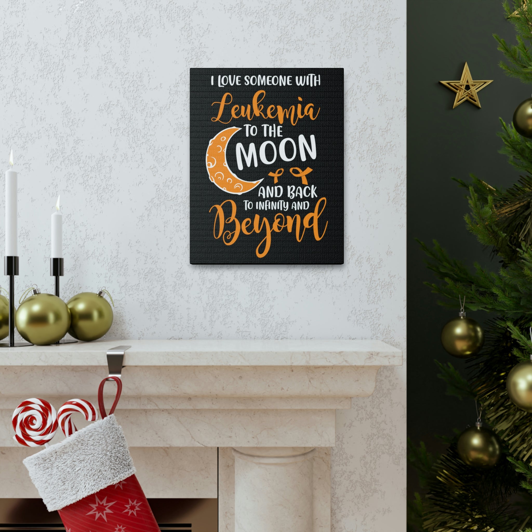 I Love Someone With Leukemia To The Moon And Back - Canvass Print