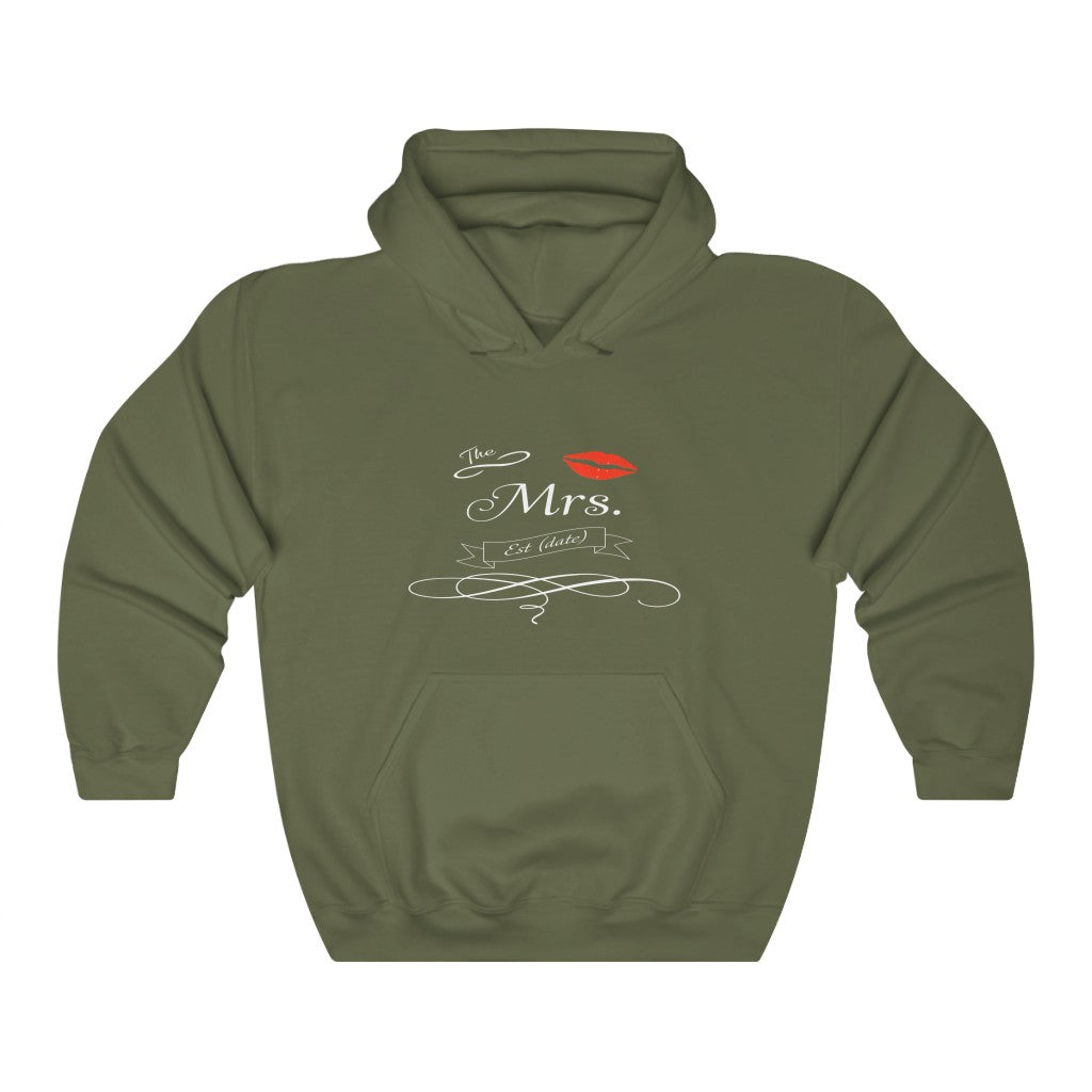 The Mrs. Established Wedding Date Customizable - Unisex Heavy Blend™ Hooded Sweatshirt