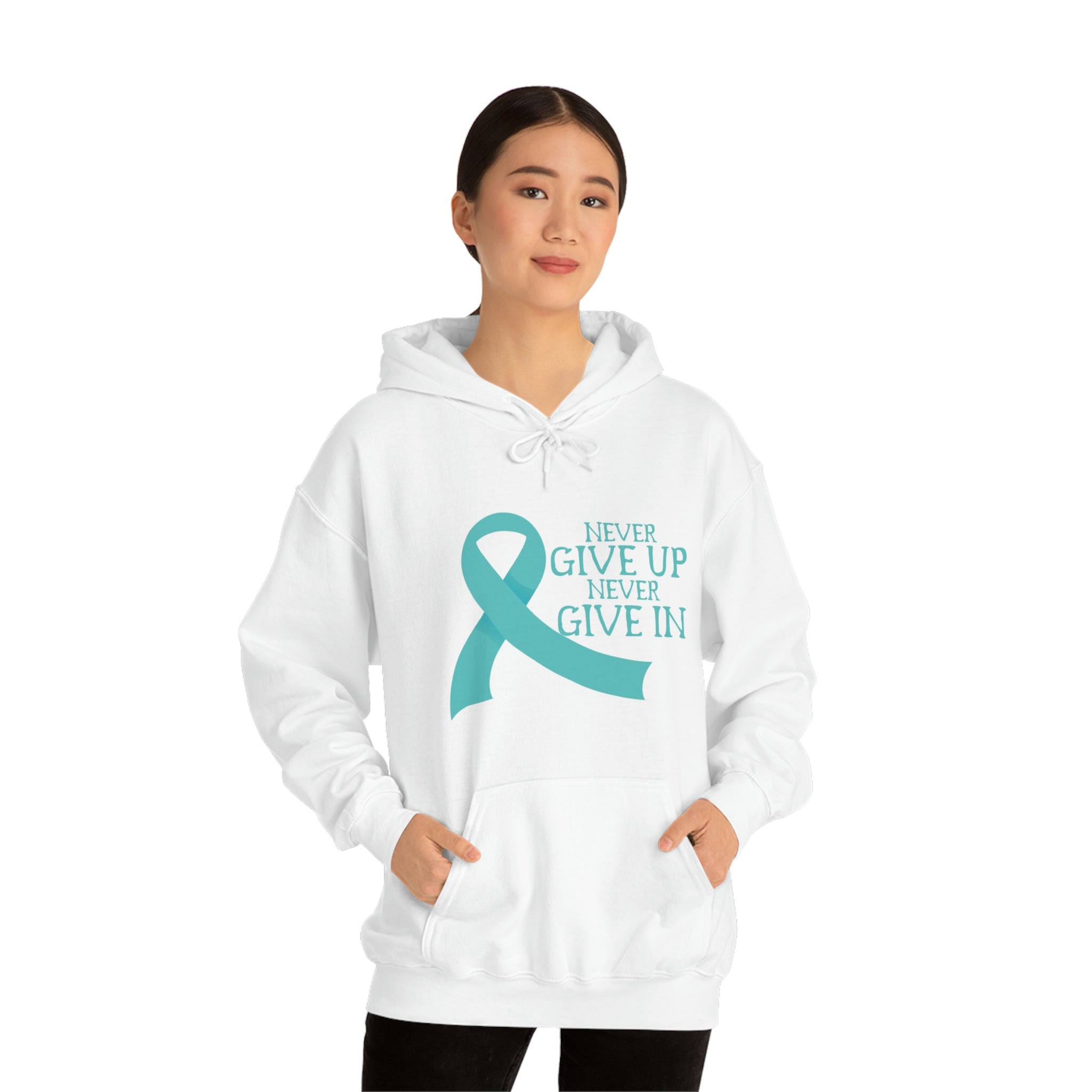 Never Give Up Never Give In - Unisex Heavy Blend™ Hooded Sweatshirt