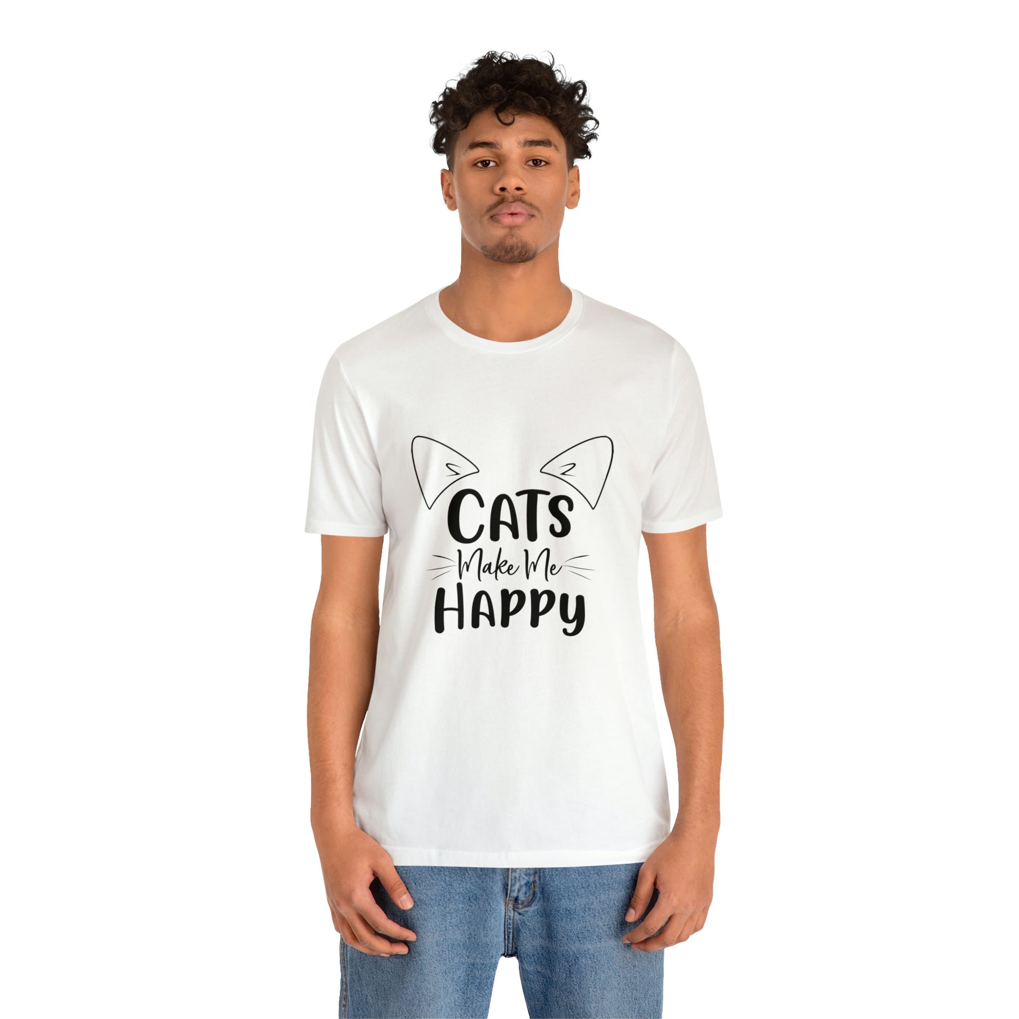 Cats Make Me Happy - Unisex Jersey Short Sleeve Tee