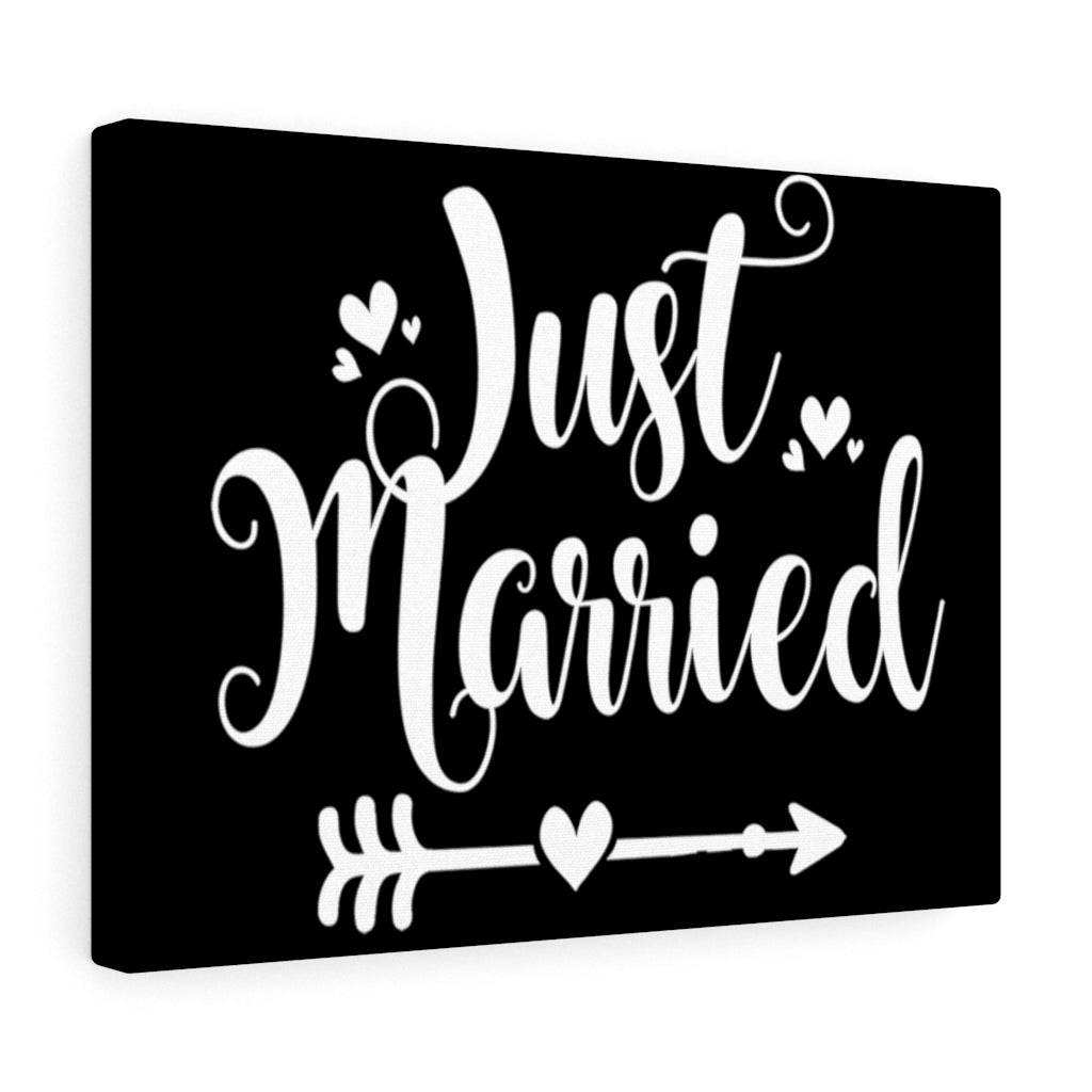 Just Married - Black Canvas Print