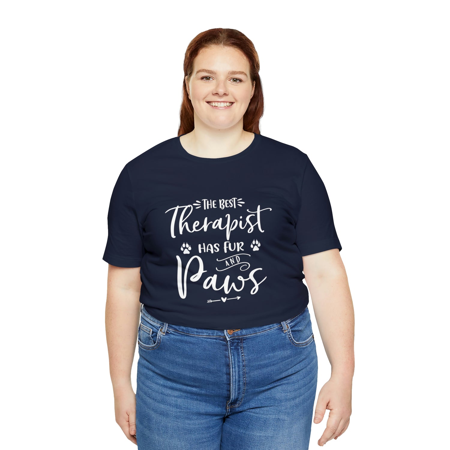 The Best Therapist Has Fur & Paws - Unisex Jersey Short Sleeve Tee